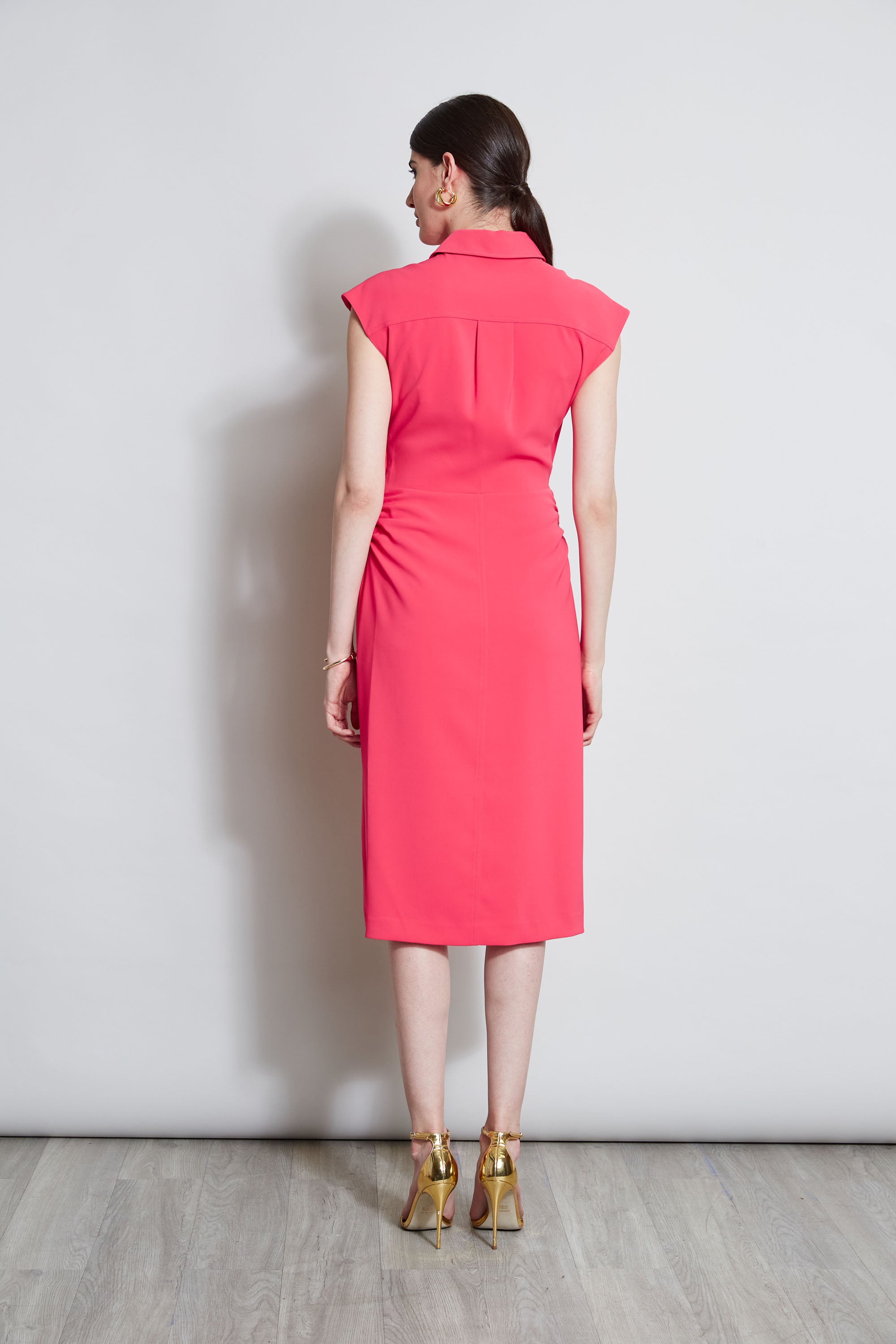 Elegant Twist Button Dress for Women - Flowy Summer Midi Dress with Adjustable Waist - Perfect for Casual Outings, Beach Vacations & Date Nights