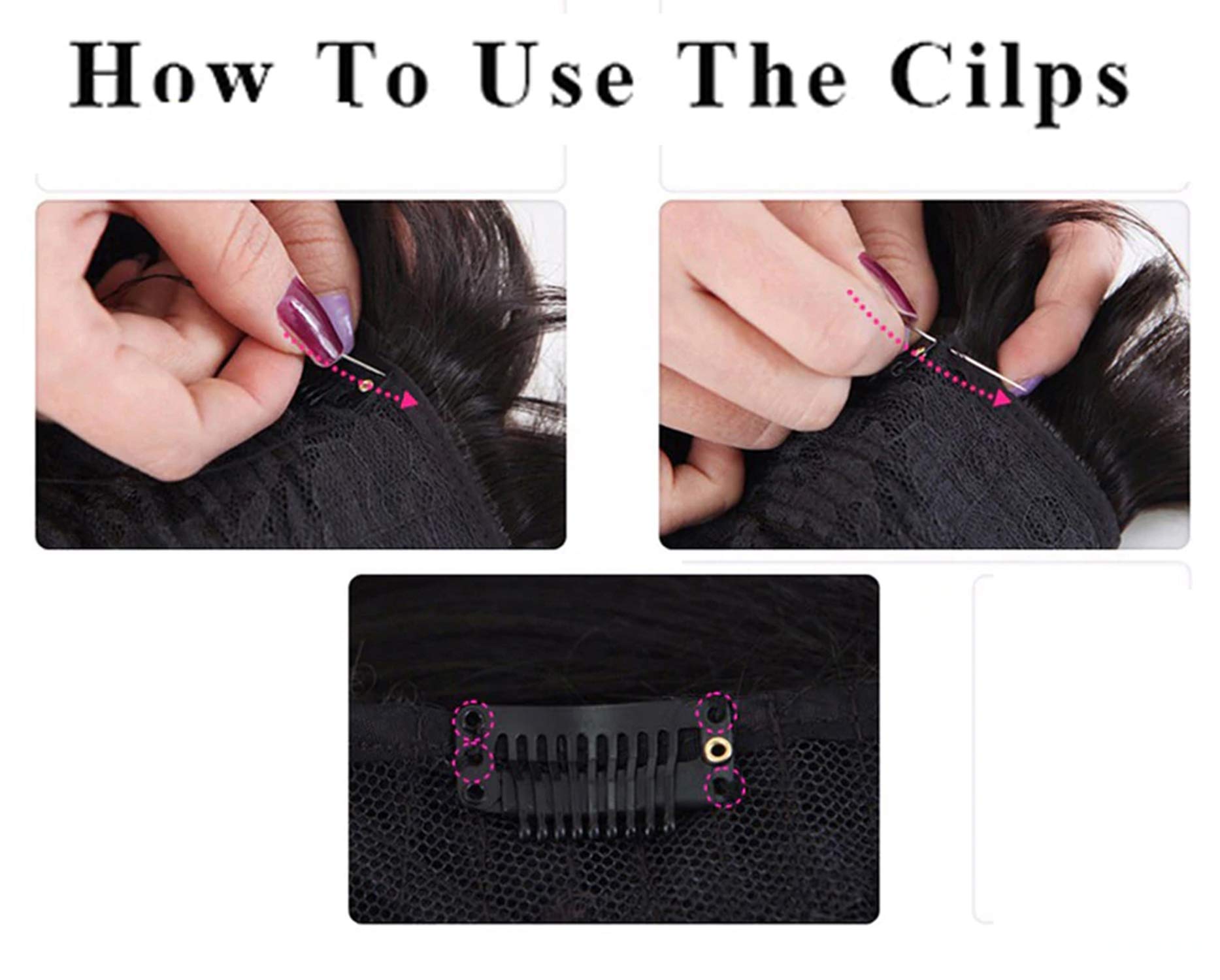 Kabello 24 Pcs Hair Extension Clips for Women & Men - Invisible Wig Clips, Hair Patch Clips, Secure Hair Fixing Clips (M17) - Perfect for Cosplay, Daily Styling & Hair Loss Solutions