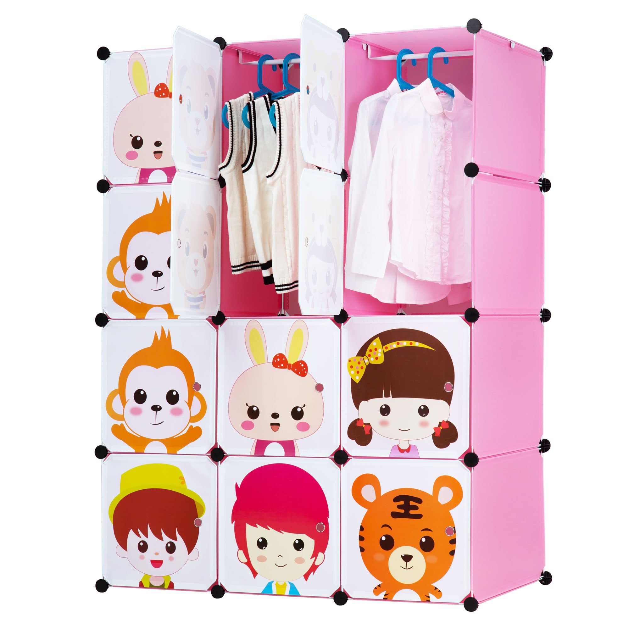 Portable Kids Wardrobe Closet - DIY Modular Storage Organizer for Children's Clothes | Sturdy & Safe 18