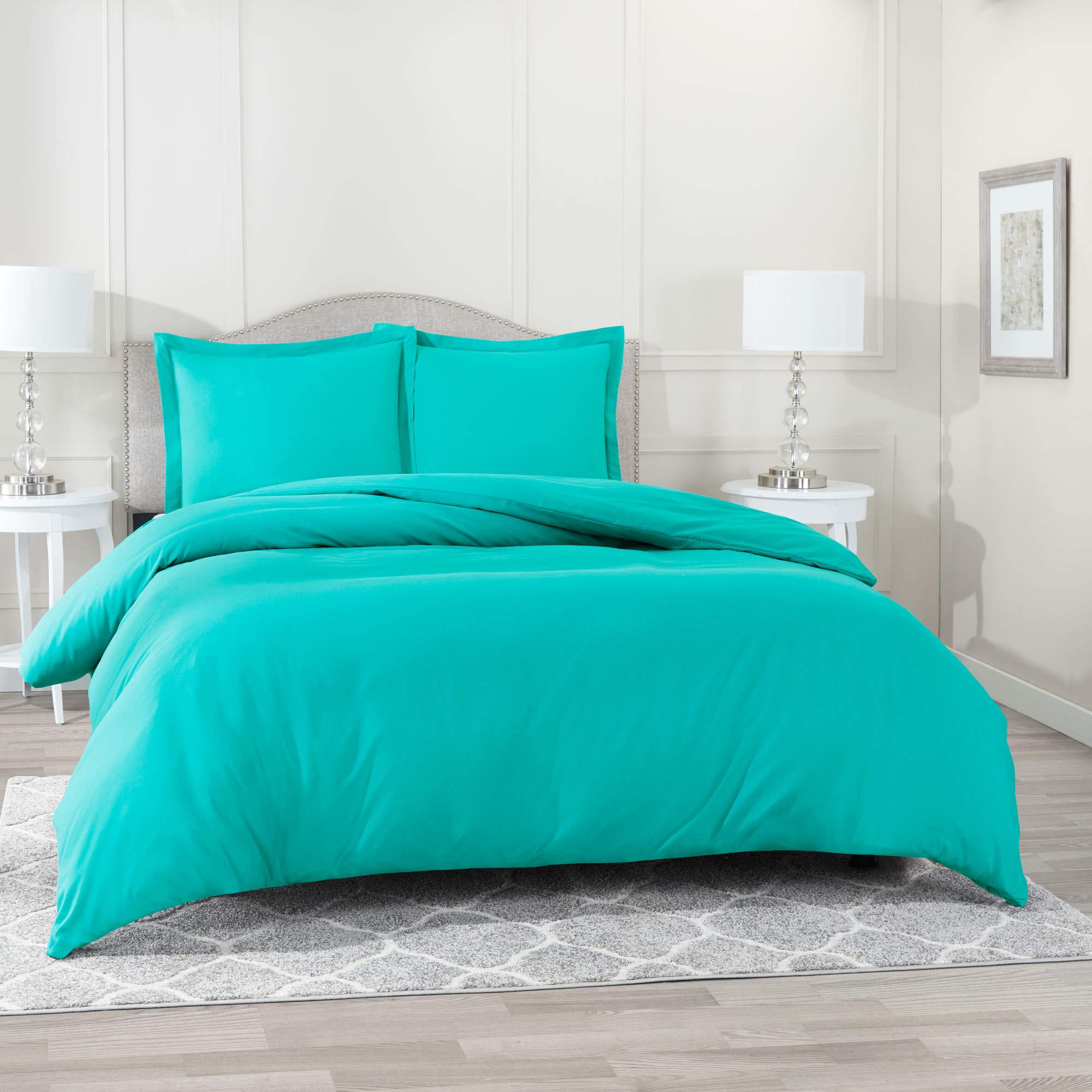 Nestl King Size Bedding Set - Teal Microfiber Comforter Set with Duvet Cover & 2 Pillow Shams | Ultra Soft Bedroom Luxury for Master Suite, Guest Room & Hotel Style Decor