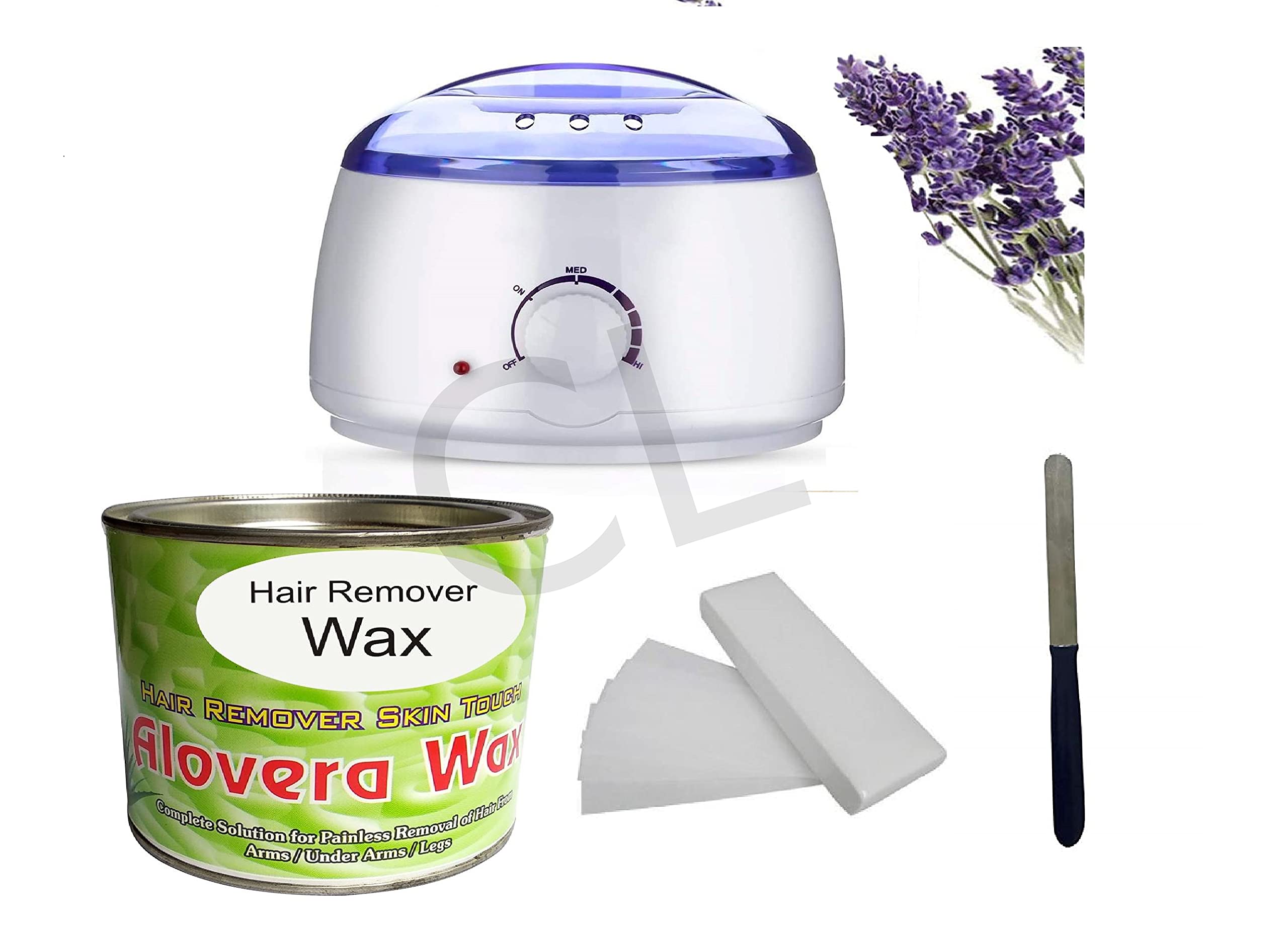 Professional Waxing Kit for Women - CL Wax Machine & Aloe Vera Wax (600g) with Strips & Knife - Hair Removal Wax Heater Combo for Smooth Skin | Home & Salon Use | Bikini, Legs, Face, Underarms
