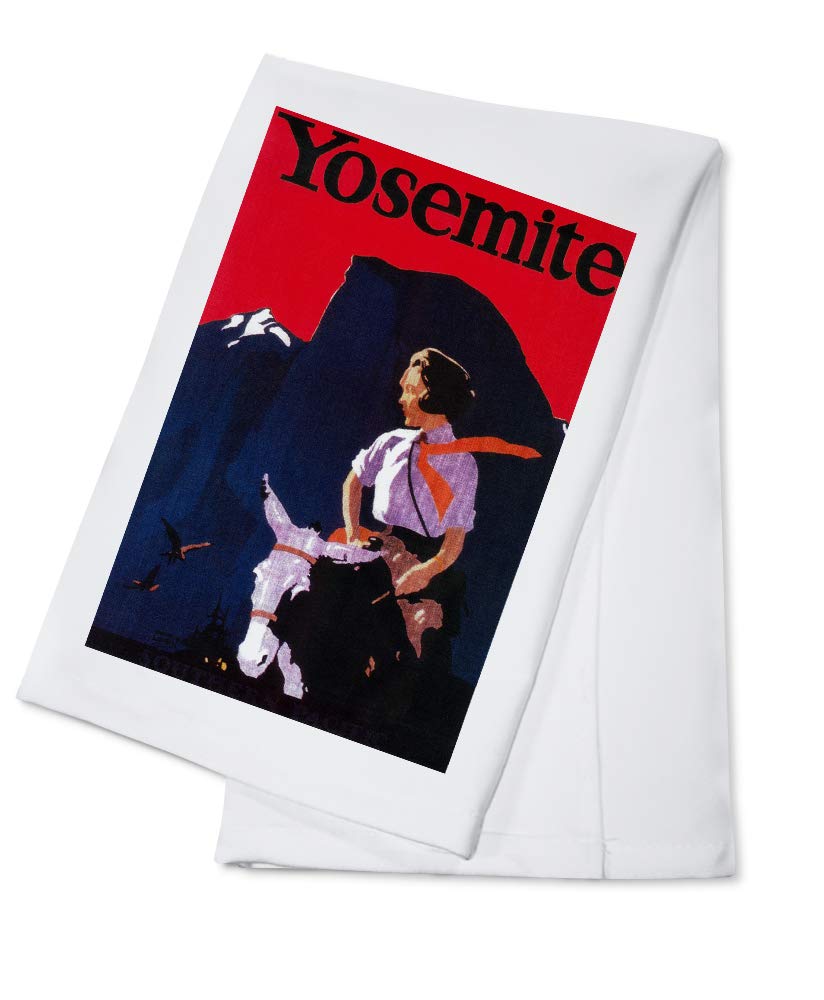Yosemite Vintage Poster - 100% Cotton Tea Towel & Decorative Hand Towel for Kitchen, Home Decor | Perfect for Gifts, Farmhouse Style & Rustic Themed Spaces