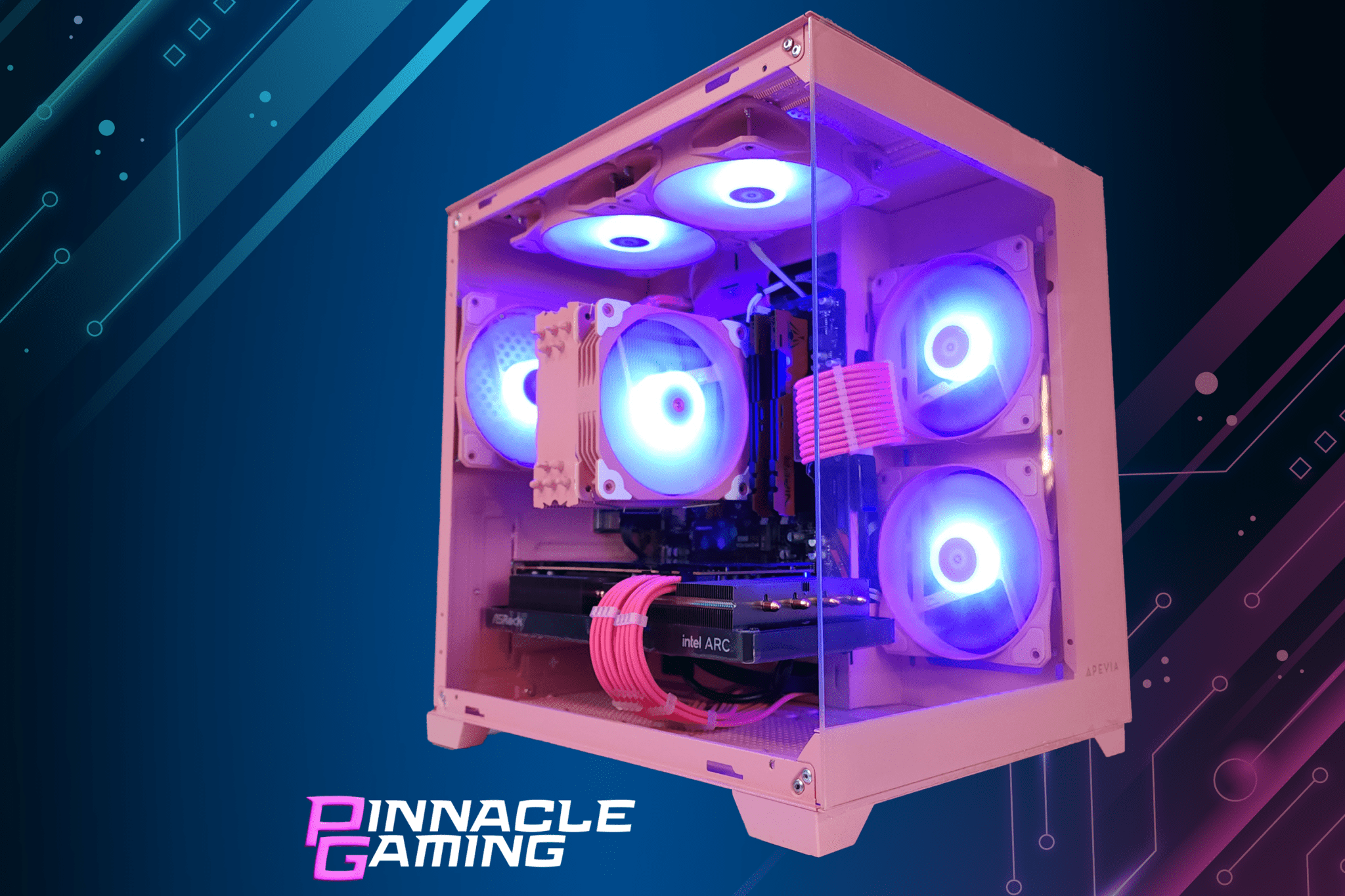 Custom Gaming Desktop PC - Intel Core i7, RTX 5060, 1TB SSD, 16GB DDR4, Pink Prism Case - Perfect for Esports, Streaming & High-Performance Gaming