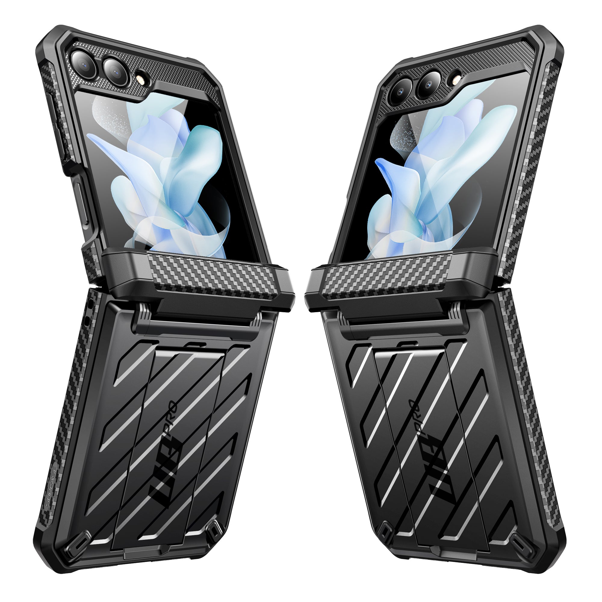 Samsung Galaxy Z Flip5 Unicorn Beetle PRO Heavy Duty Rugged Case with Belt Clip - Shockproof Protective Cover for Everyday Use, Outdoor Activities & Work (Black)