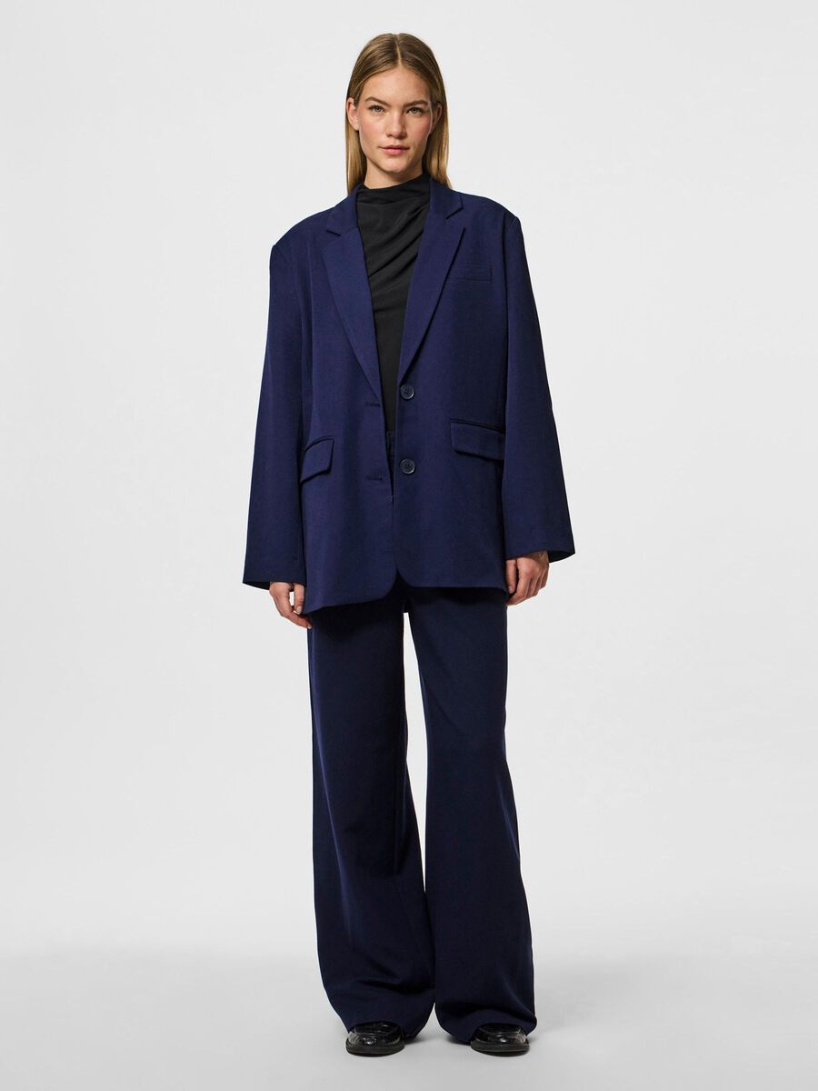 Kamil Loose Fit Blazer for Women - Stylish Maritime Blue Casual Blazer Jacket | Perfect for Office Wear, Business Meetings & Smart Casual Outfits