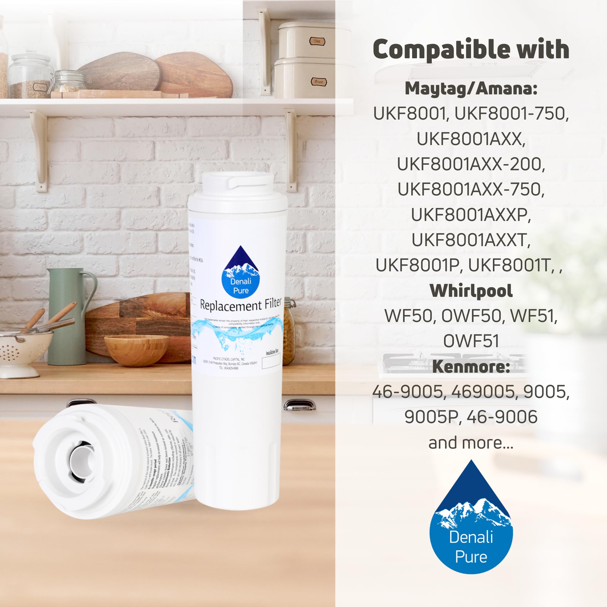 Upstart Battery KitchenAid Refrigerator Water Filter Replacement - Compatible with KBFS25EWMS & UKF8001, 1-Pack - Clean & Safe Drinking Water for Your Home