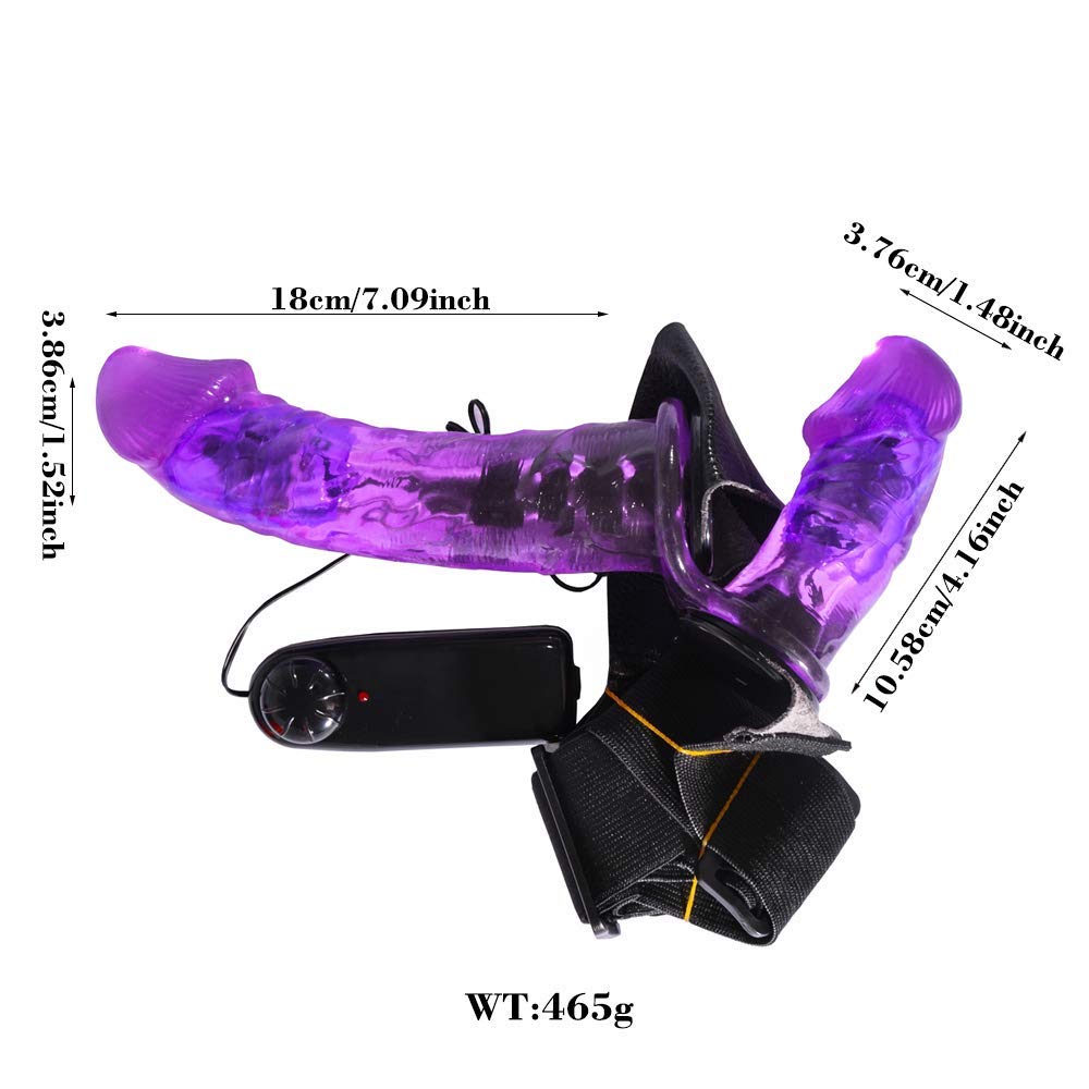 Realistic Vibrating Strap-On Dildo with Adjustable Harness - Purple Adult Sex Toy for Women & Couples - Lesbian, Solo Play & Couples Intimacy - Perfect for Role Play, BDSM & Spicing Up Your Sex Life