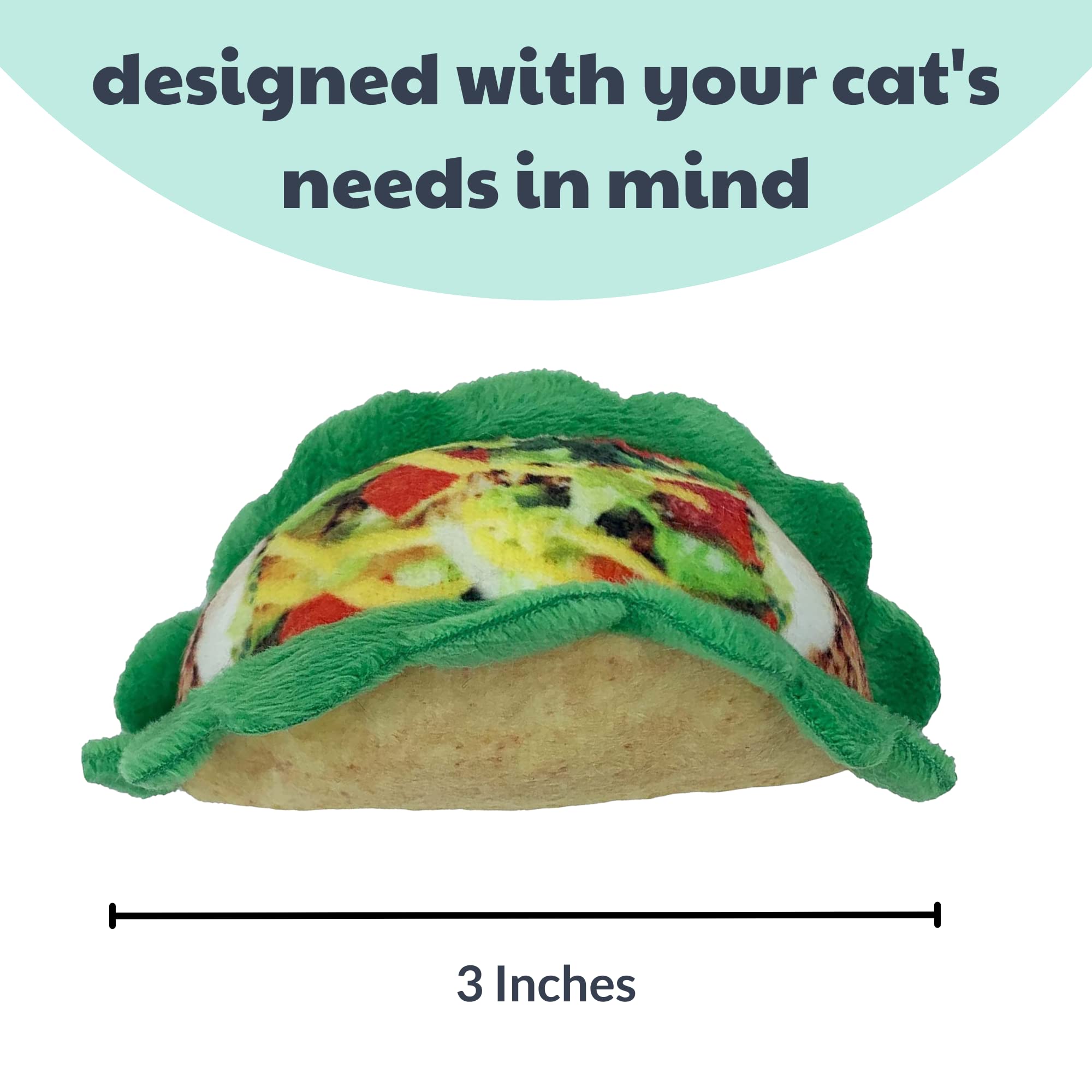 Huxley & Kent Plush Cat Toy with Catnip & Crinkle - Interactive Taco-Shaped Kitten Toy for Play & Training | Snack Attack Strong Catnip Filled | Perfect for Indoor Cats, Playtime & Bonding with Your Kitty