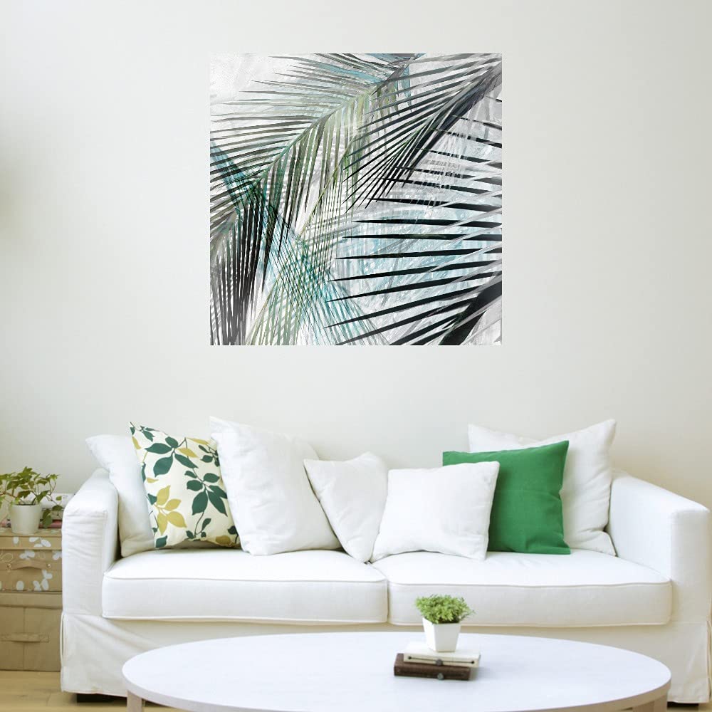 Tropical Breeze Canvas Wall Art - Hand-Painted Fine Art Decor for Living Room, Bedroom, Office & More - 22x22 Inch Ready to Hang Painting - Perfect for Coastal, Boho & Modern Home Decor