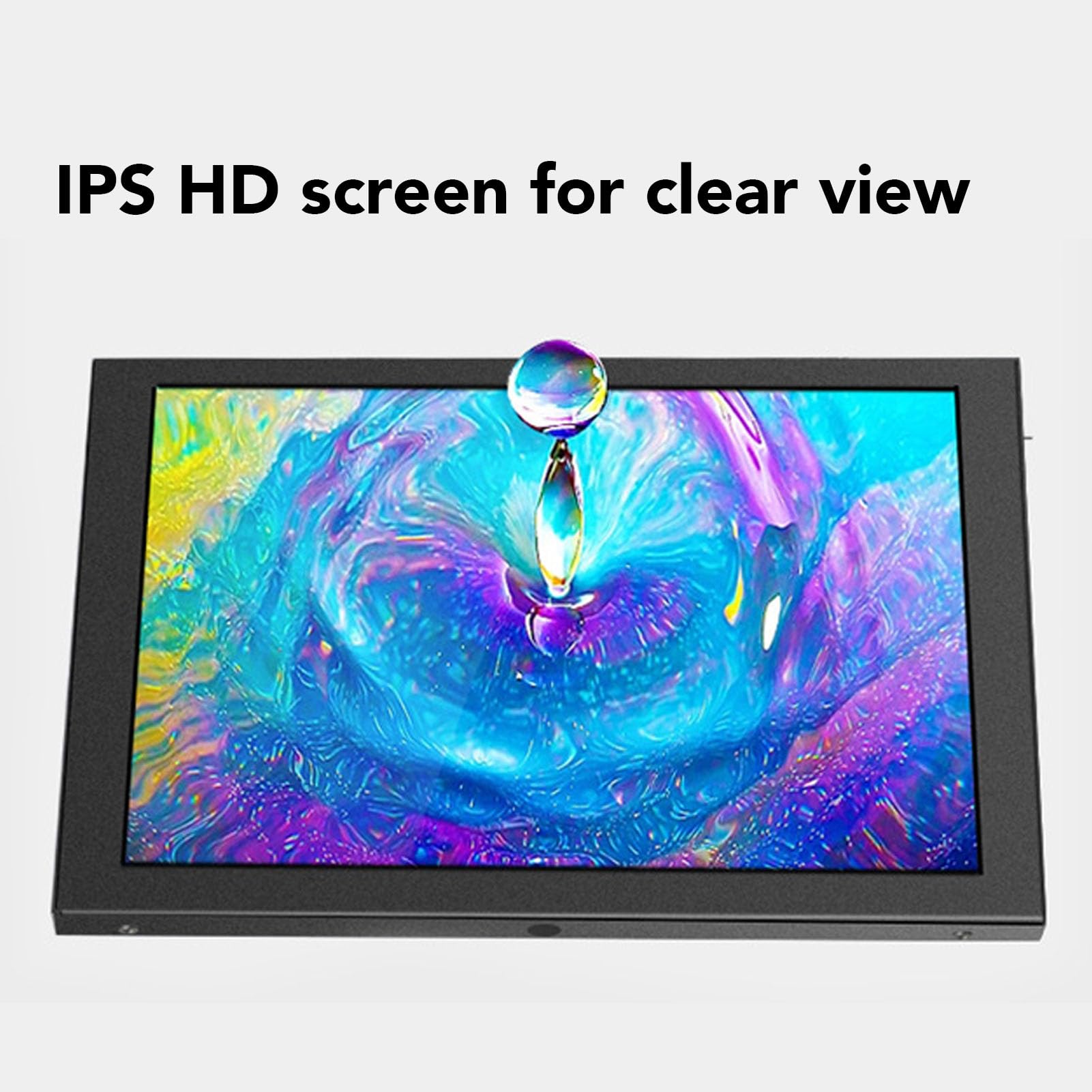 10in Portable External Monitor with 178° Viewing Angle, 1280x800 HD Resolution, Dual Speakers - USB HDMI Multimedia Display for Laptop, PC, DVR - Perfect for Work, Gaming & Travel