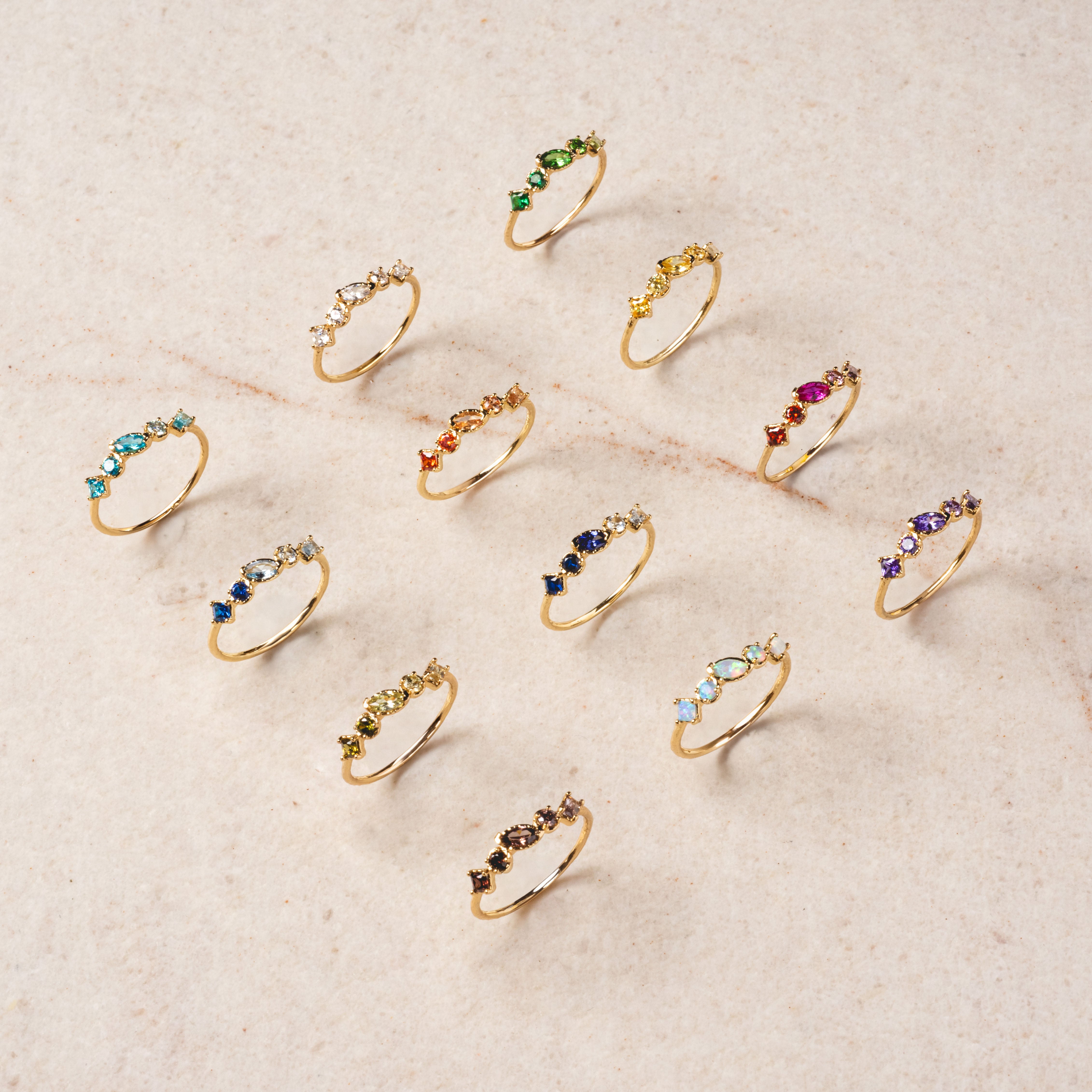 Shades of You Ombre Birthstone Ring - Personalized Stackable Jewelry for Women, Perfect for Birthdays, Anniversaries & Everyday Wear