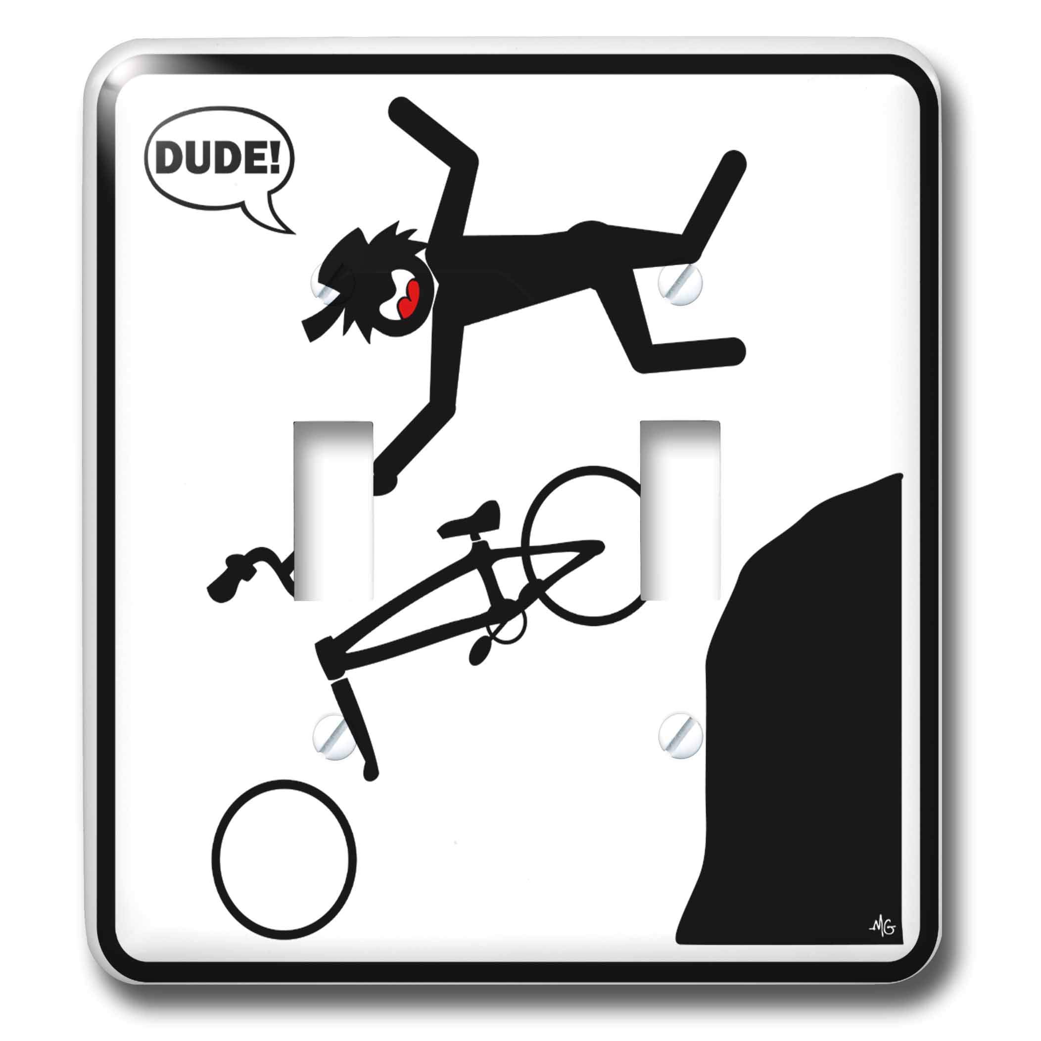 3D Rose BMX Jumping Sign with Double Toggle Switch - Wall Decor for Extreme Sports Fans, Biker Room, Garage & Man Cave