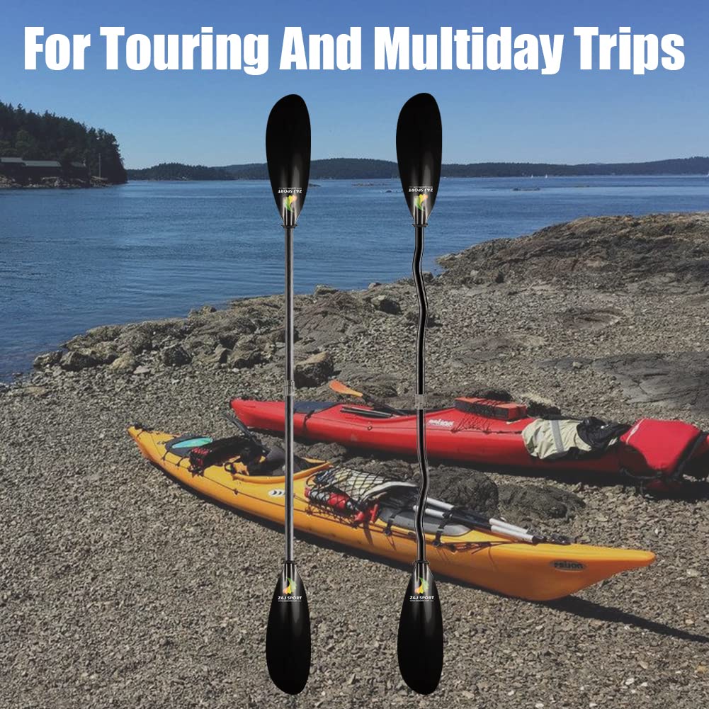 **Z&J SPORT Full Carbon Sea Kayak Paddle with Adjustable Length & Paddle Bag – Lightweight Touring Kayak Paddle for Ocean, River, Lake Kayaking – Perfect for Relaxing Paddling, Fishing & Water Exploration (SK-T)**
