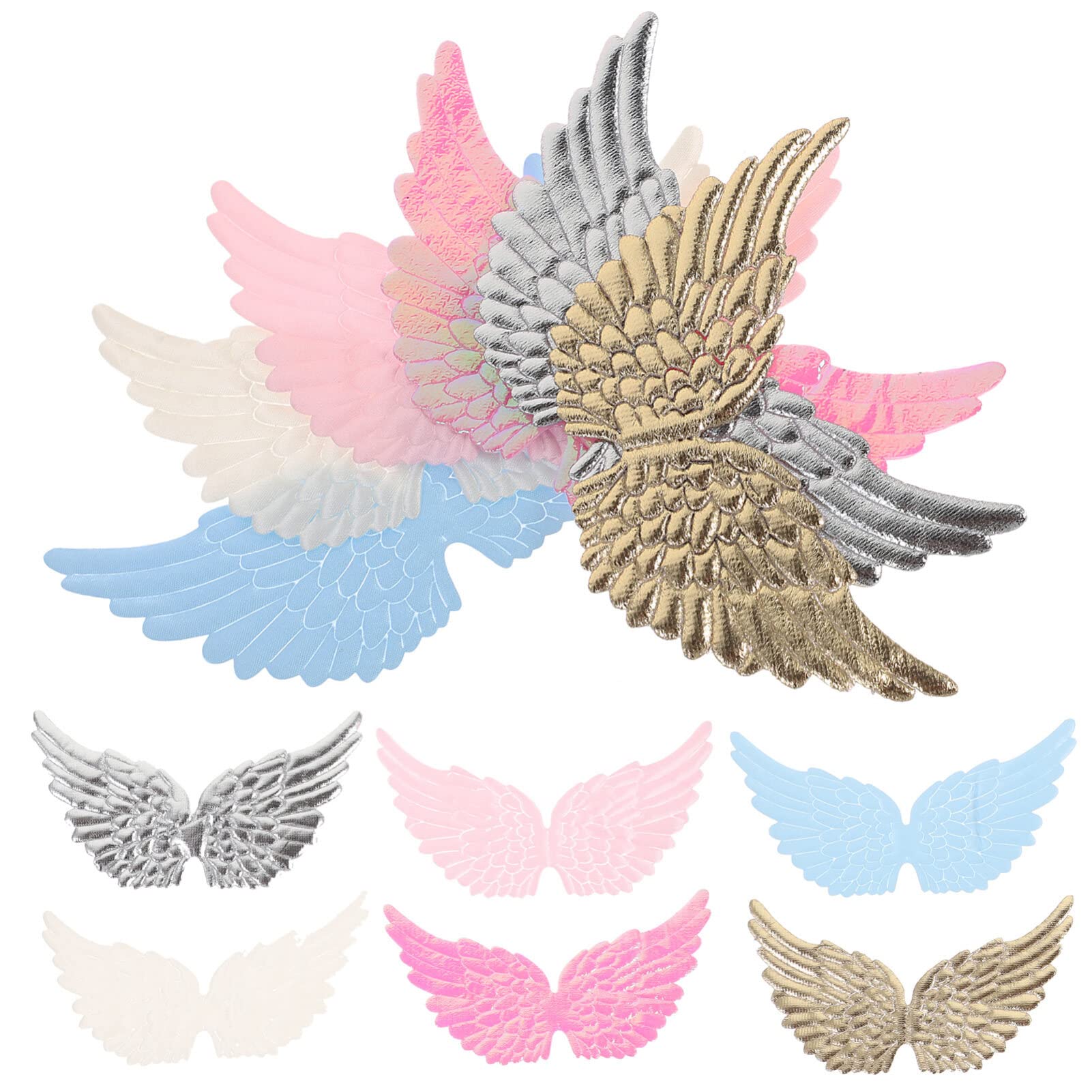 12Pcs Mini Angel Wing Applique Patches - DIY Sew On Fabric Wings for Costumes, Backpacks, Embroidery & Needlework - Perfect for Halloween, Cosplay & Clothing Repair