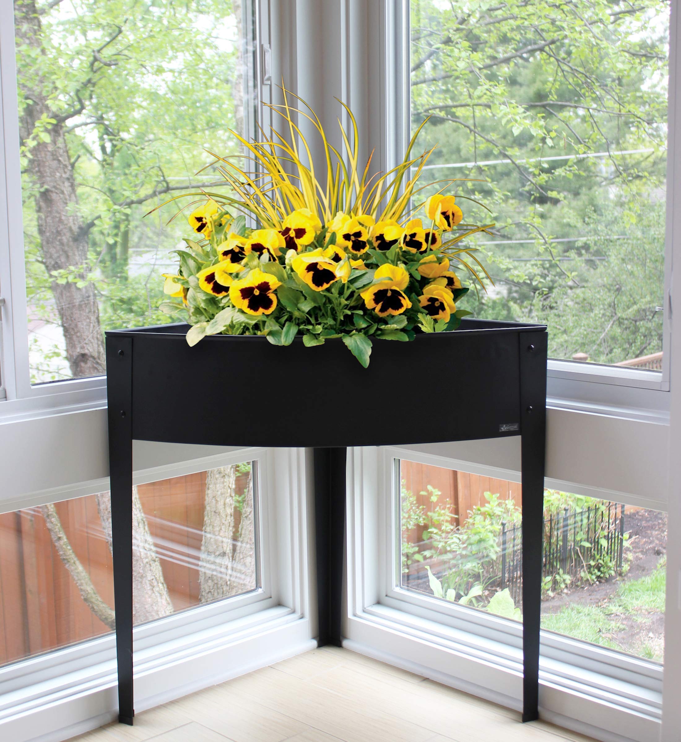 Sturdy Metal Corner Planter Stand for Raised Garden Bed - Indoor/Outdoor Flower Pot, Herb & Vegetable Container Gardening - Perfect for Small Spaces, Balconies & Patios