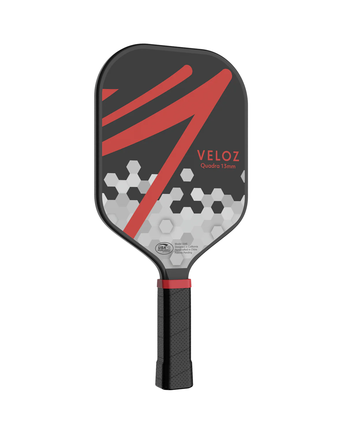 Veloz Quadra Pickleball Paddle - 13mm Premium Carbon Fiber Face with Cushion Core - Lightweight & Durable for Competitive Play - Perfect for Indoor/Outdoor Court Games & Tournaments