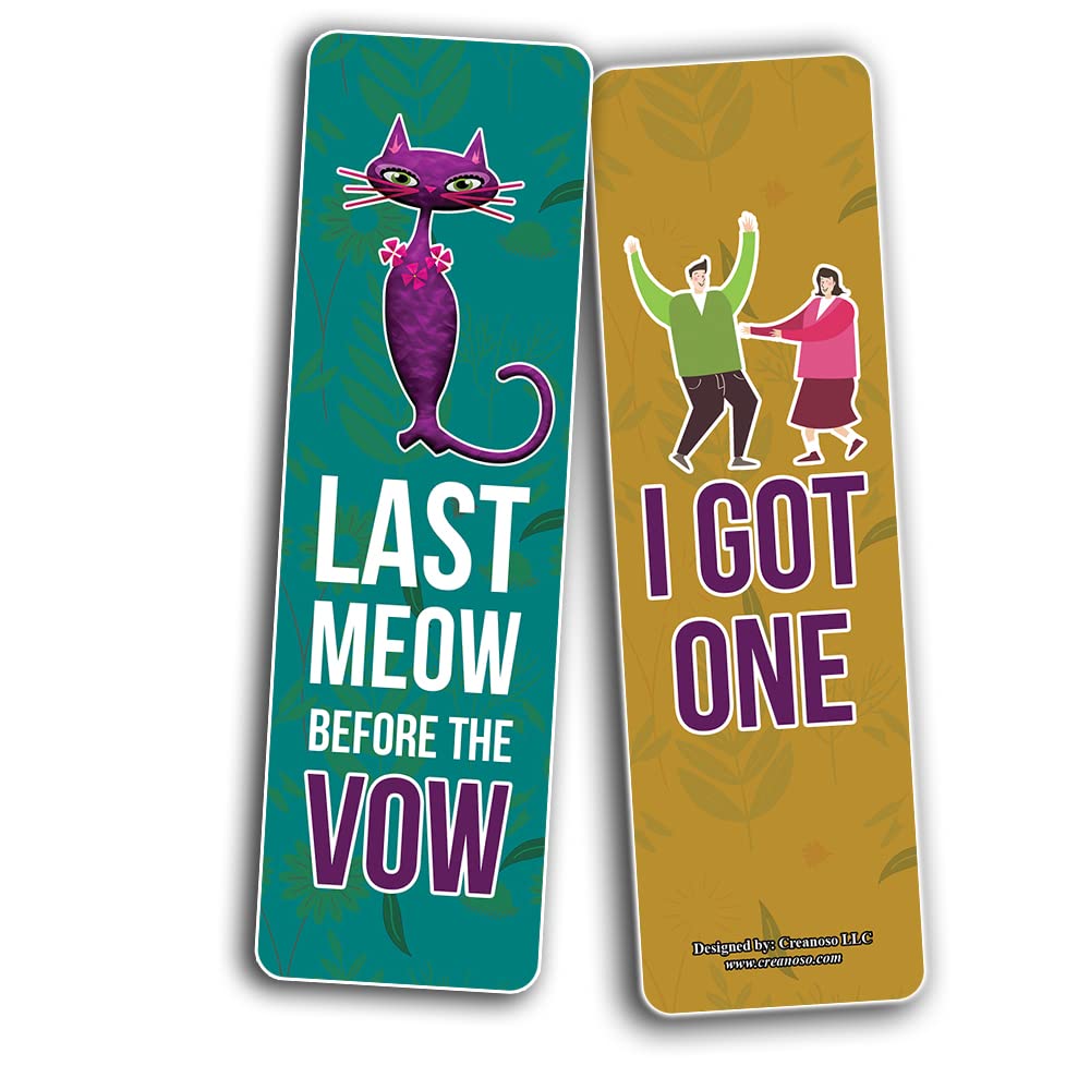 Funny Bridal Shower Bookmarks (2 Sets of 6 Cards) - Inspirational Bookmark Gift Set - Unique Book Page Clippers - Perfect Gift for Adults & Teens - Great for Wedding Parties, Book Lovers & Bridal Shower Favors