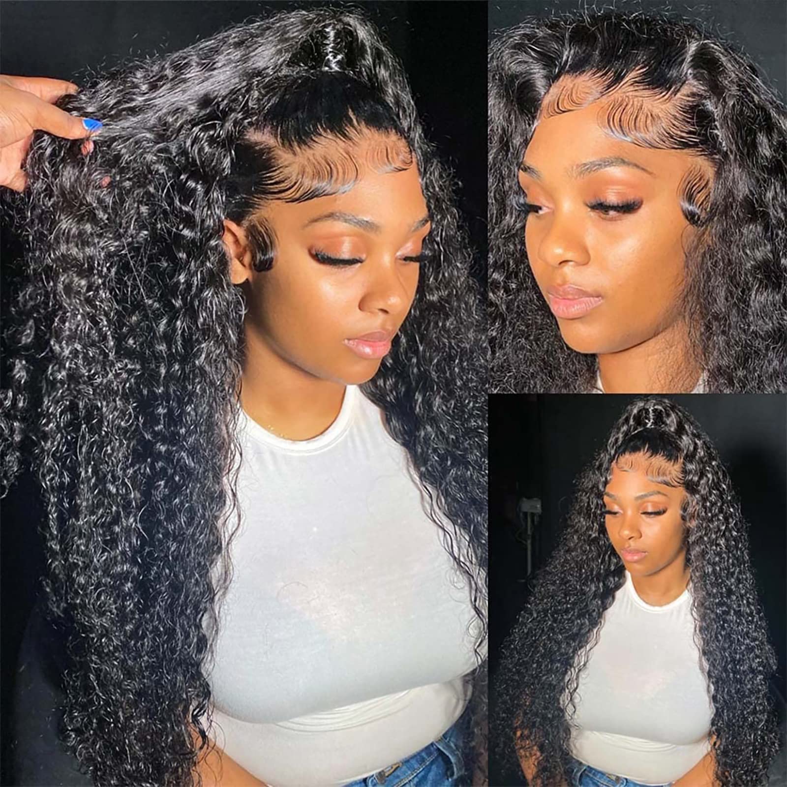 13x4 Deep Wave Lace Front Wig Human Hair - 180% Density Pre-Plucked HD Lace with Natural Hairline | Glueless Wet & Wavy Human Hair Wigs for Women (20 Inch) | Perfect for Daily Wear, Parties & Special Occasions
