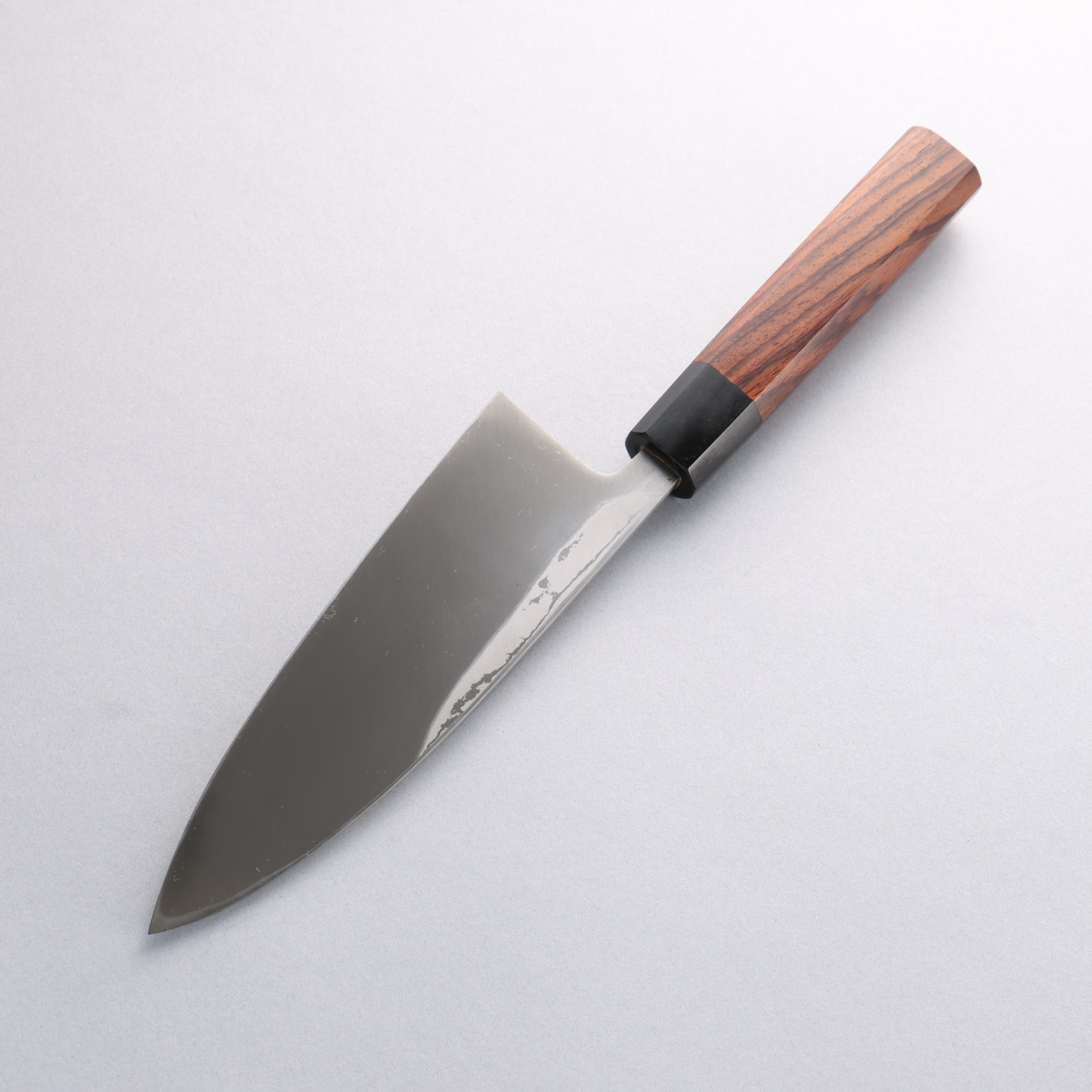 Premium Left-Handed Damascus Deba Knife 180mm - White Steel No.2 Blade with Shitan Handle - Perfect for Sushi Making, Fish Filleting & Japanese Cuisine Preparation
