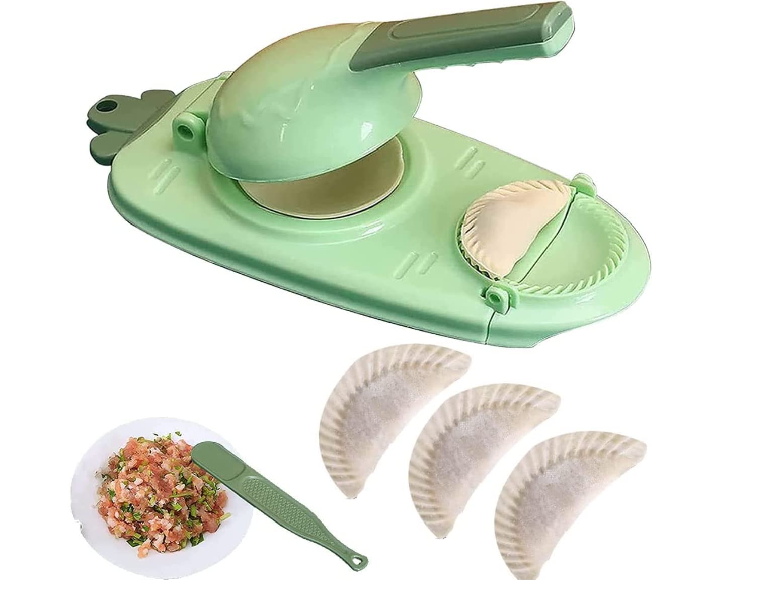 2 in 1 Dumpling Maker - Manual Dumpling Mould & Wrapper - Kitchen Baking Pastry Tool for Homemade Dumplings, Gyoza, Pierogi - Perfect for Family Cooking, Asian Cuisine, and Party Food Prep