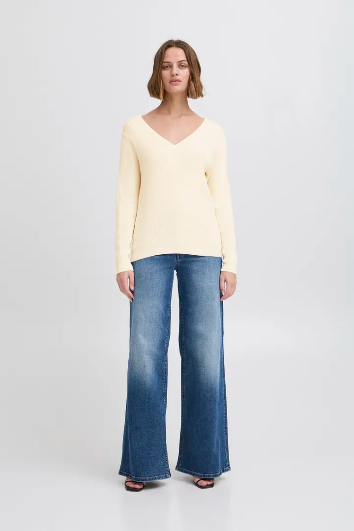 Olivia Rib Jumper Sweater for Women - Soft Knit Pullover in Birch Color | Perfect for Fall, Winter & Casual Outfits