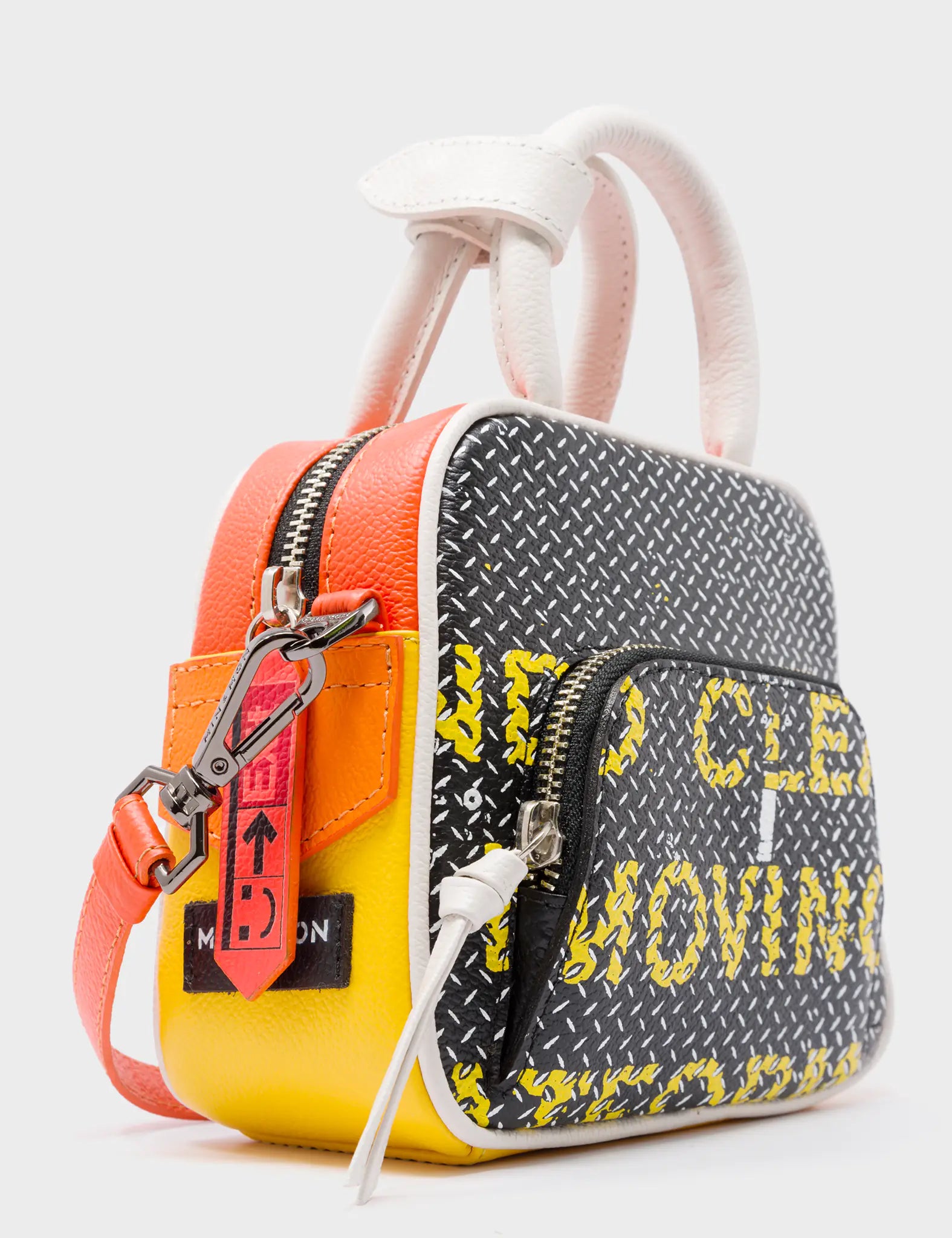 Marino Mini Crossbody Bag - Genuine Vermillion Leather with Subway Platform Design - Perfect for Everyday Use, Travel & Fashion Accessories