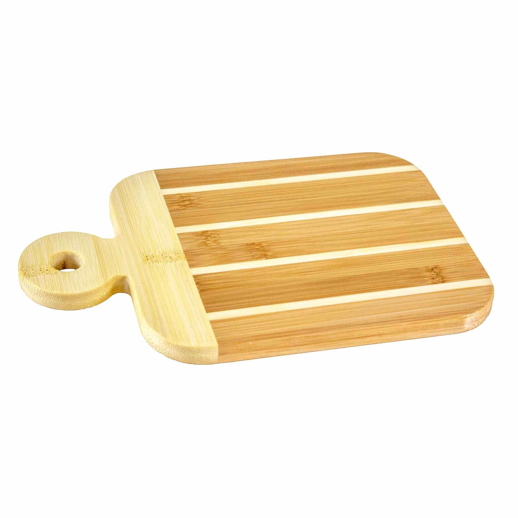Striped Small Paddle Serving Board 9x6 Inches - Perfect for Charcuterie, Cheese Display & Party Appetizers
