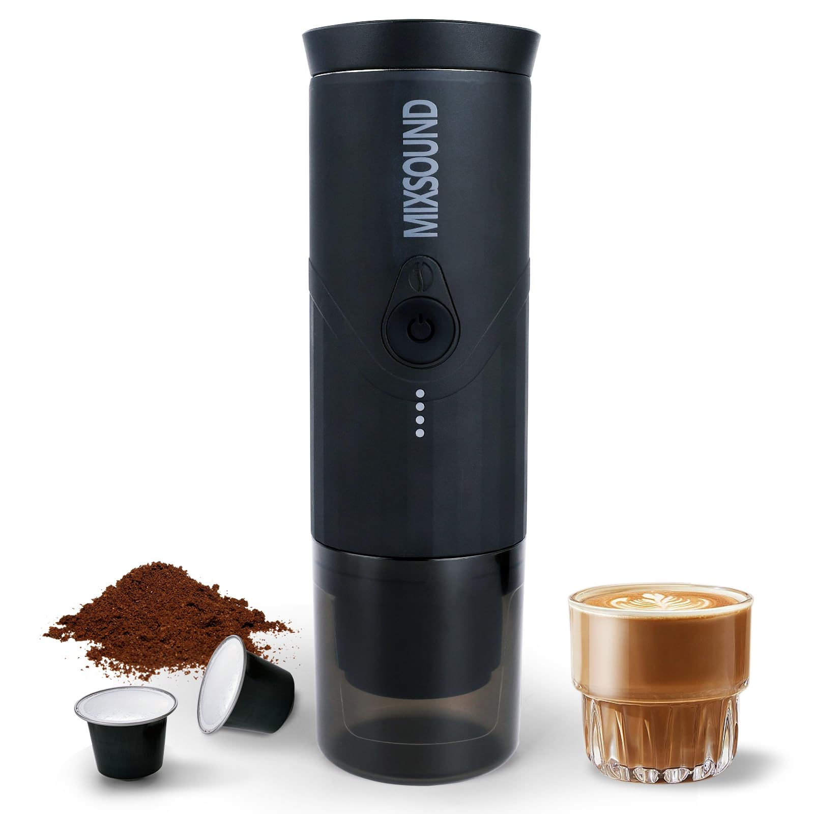 Portable Electric Espresso Machine - USB-C Self-Heating Travel Coffee Maker for Camping, Hiking, RV & Office Use | Compatible with Ground Coffee & Nespresso Capsules | Perfect for Outdoor Adventures & Daily Brewing