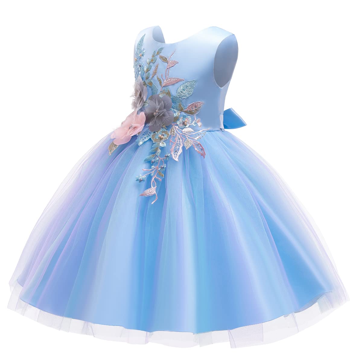**Flower Girl Dresses for Kids - Elegant Baby Princess Wedding & Birthday Party Tutu Dress (Sleeveless, Pageant Ready) - Perfect for Weddings, Pageants & Special Occasions**
