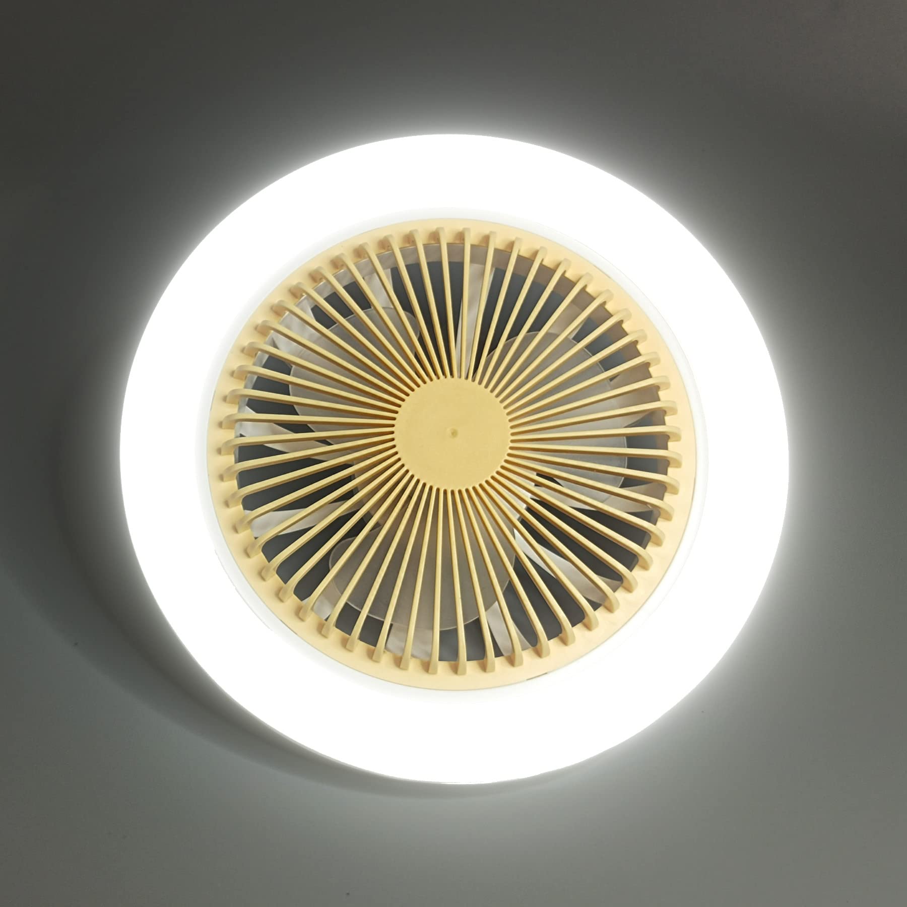 10 Inch E27 Fan Light with High Brightness & Breeze - Plug-in Ceiling Fan with Cable for Desk, Tent, Garage, Storage & Dressing Rooms - Perfect for Small Spaces & Home Cooling Solutions