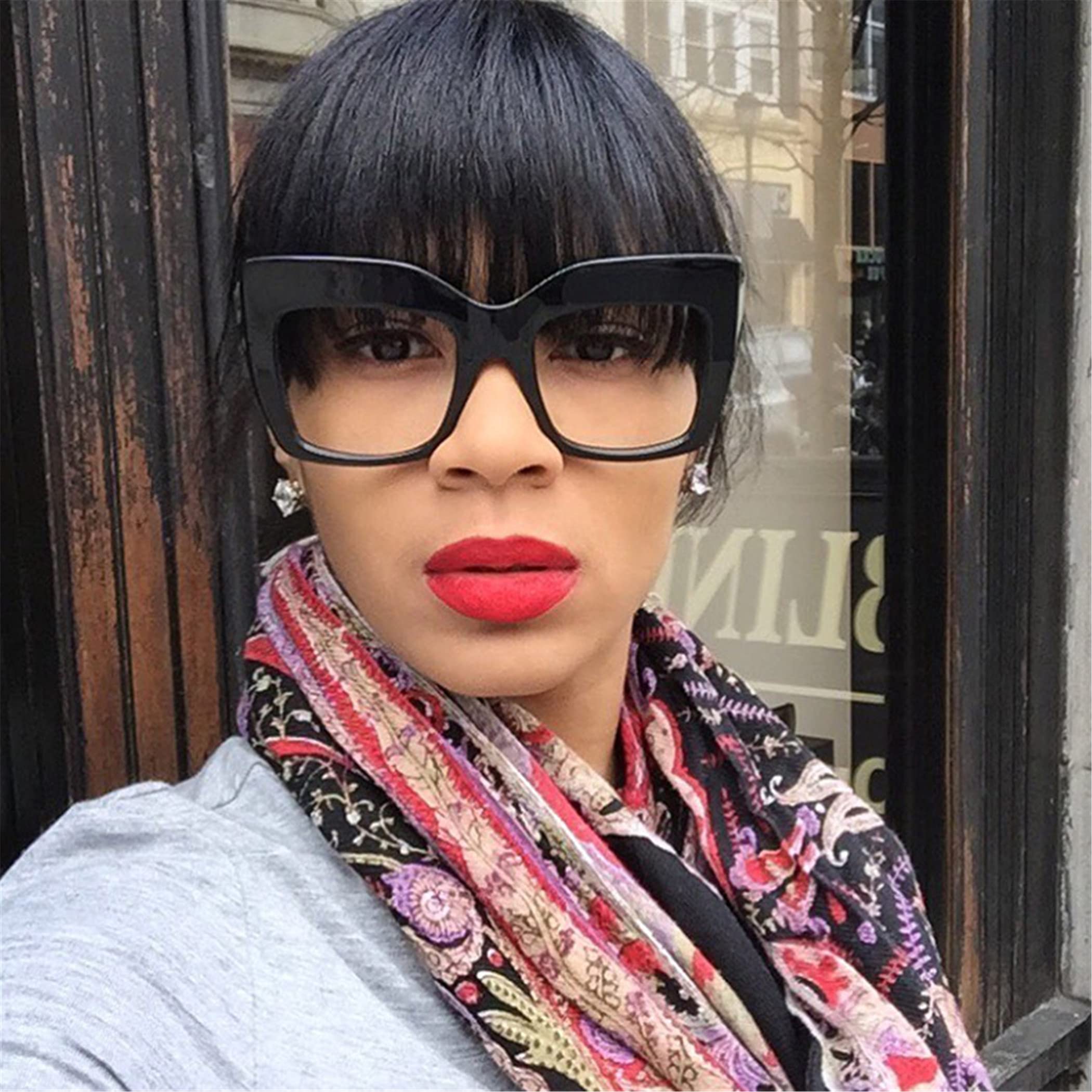 Bullabulling Square Oversized Glasses Frame - Trendy Reading Eyewear for Women | Perfect for Reading, Working & Fashion Accessories