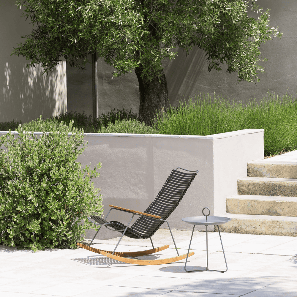 CLICK Outdoor Rocking Chair - Patio, Garden & Porch Relaxation - Comfortable All-Weather Wicker Rocking Chair for Backyard, Poolside & Deck Use