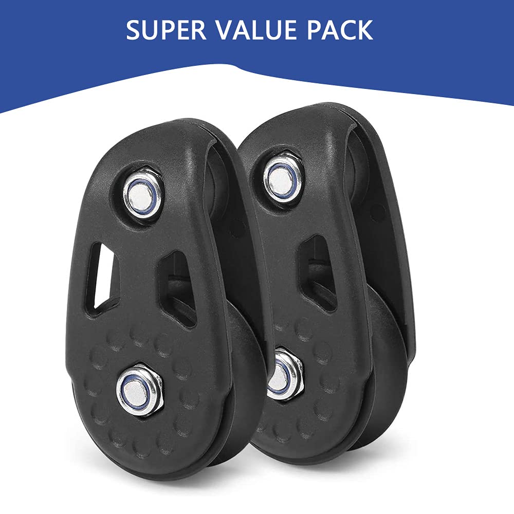 Heavy Duty Kayak Anchor Trolley System - 2 Pack Pulley Blocks Kit for Kayak Canoe Boat Accessories | Perfect for Fishing, Camping & Water Sports