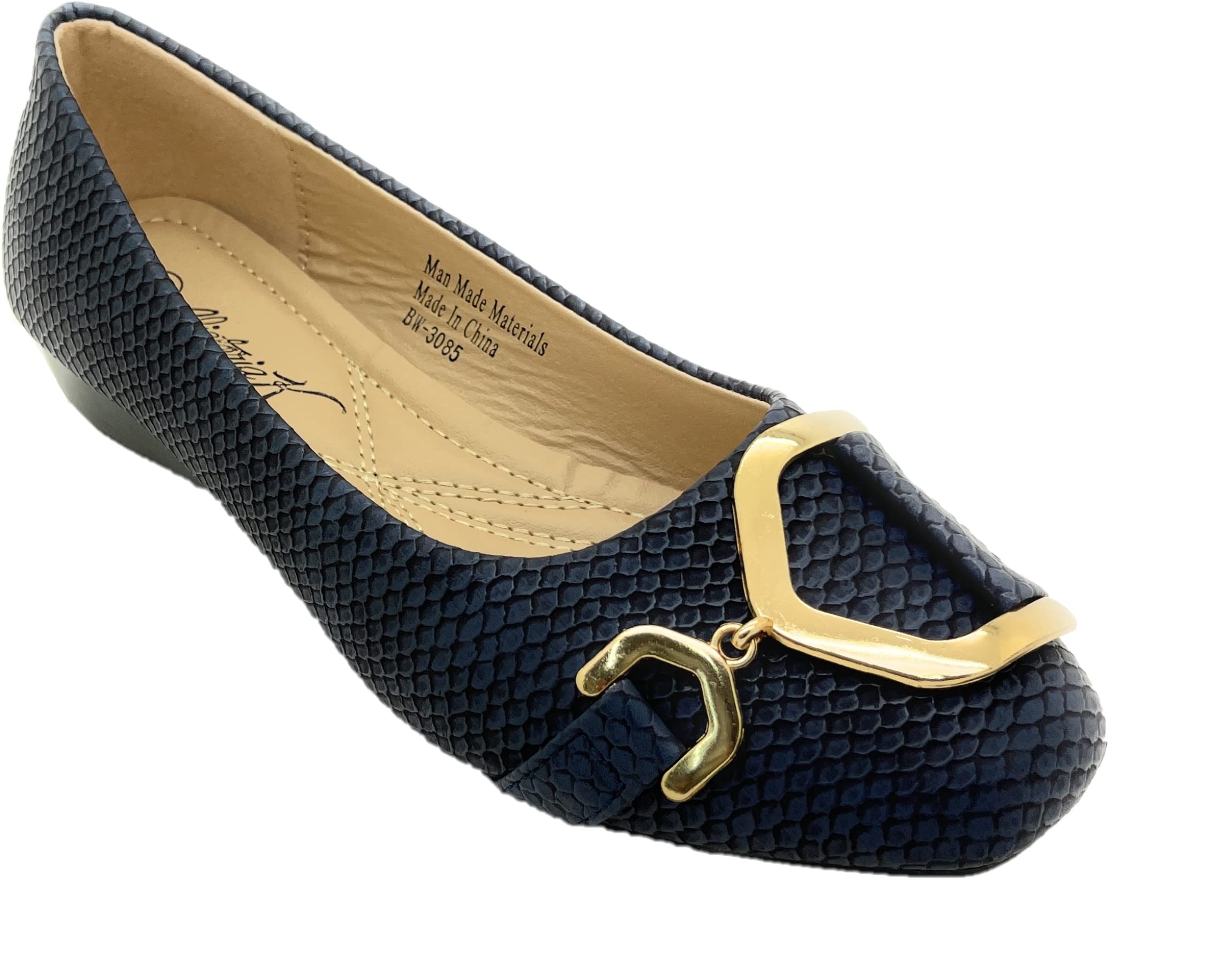 Victoria K Women's Buckle Wedge Flat Shoes - Comfortable Everyday & Work Wedge Shoes with Cushion Support for Fall, Winter & Spring | Perfect for Office, Walking & Casual Outfits