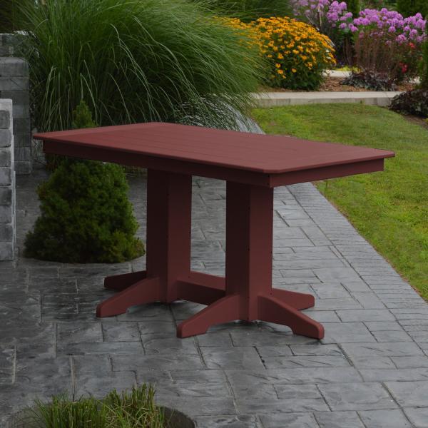 Eco-Friendly Recycled Plastic Rectangular Dining Table - Sustainable Outdoor/Indoor Furniture for Patio, Garden & Small Space Dining