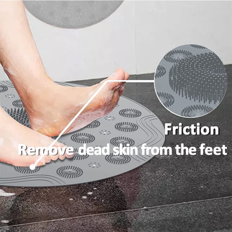 HAMEX Silicone Foot and Back Scrubber Mat - Exfoliating, Softening & Soothing Bath Mat with Non-Slip Suction Cups | Pack of 1 | Perfect for Shower, Bathtub & Spa Relaxation