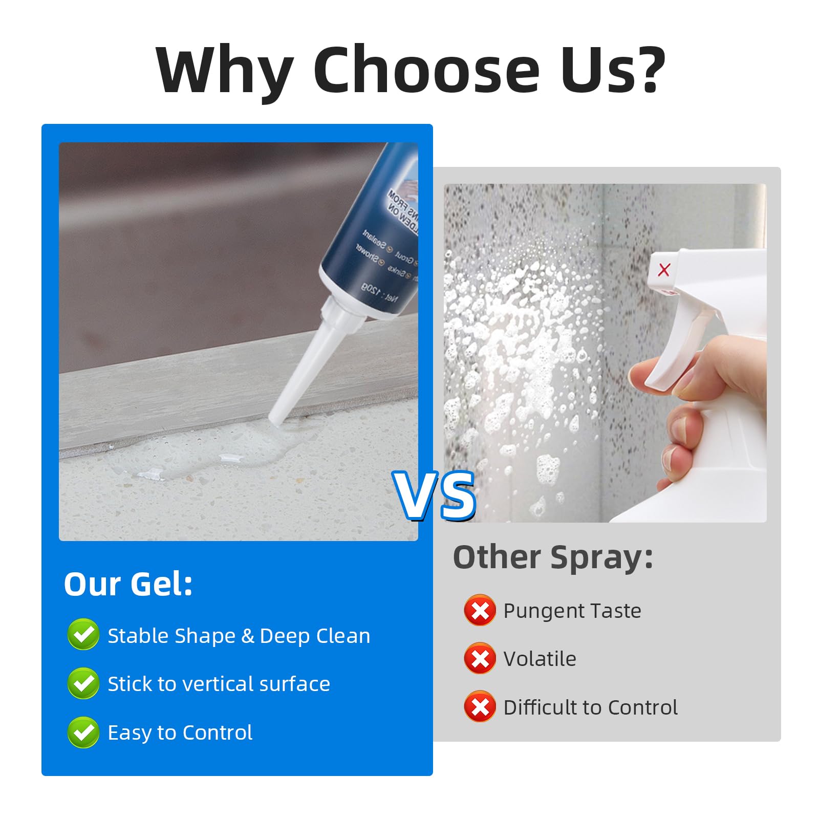 2 Pack Washing Machine Cleaner Gel - Refrigerator & Tile Grout Cleaner, Bathroom & Kitchen Sink Degreaser (7 Fl Oz) - Deep Clean & Deodorize Appliances, Remove Stains & Mold for Fresh Home - Perfect for Laundry, Dishwashing & Household Cleaning