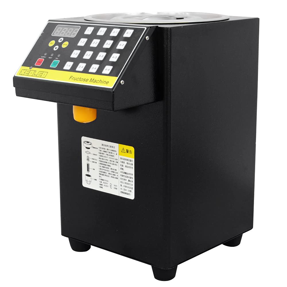 16-Grid Automatic Sugar Dispenser Machine for Bubble Tea Shop - 9L Black Fructose & Syrup Dispenser for Precise Quantities | Perfect for Bubble Tea, Coffee, and Dessert Shops
