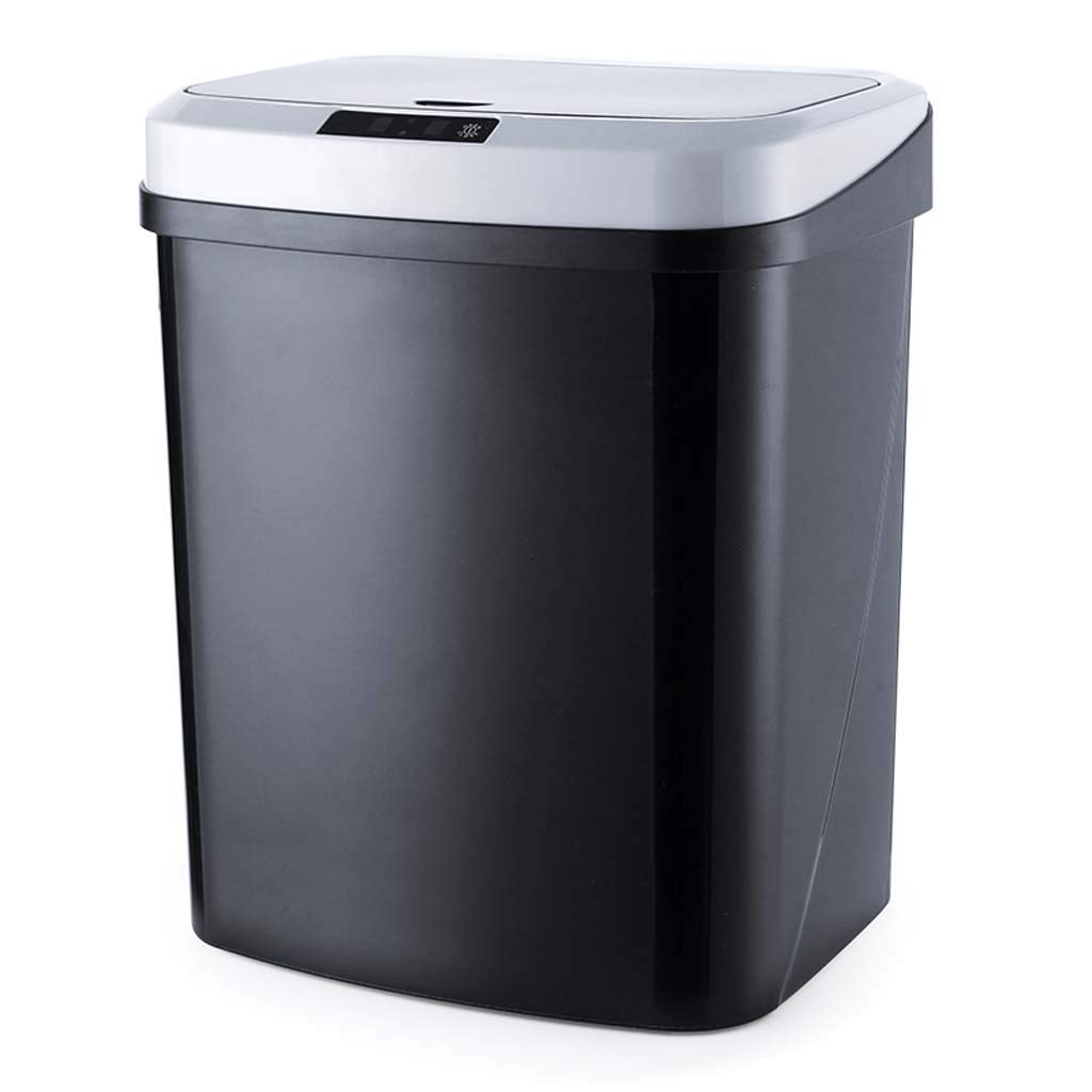 Smart Automatic Induction Trash Can - Touchless Kitchen Garbage Bin with Motion Sensor for Home, Office, Bathroom & Bedroom - Hands-Free Electric Kick-Open Design (Black) - Perfect for Hygienic Waste Disposal in Modern Living Spaces