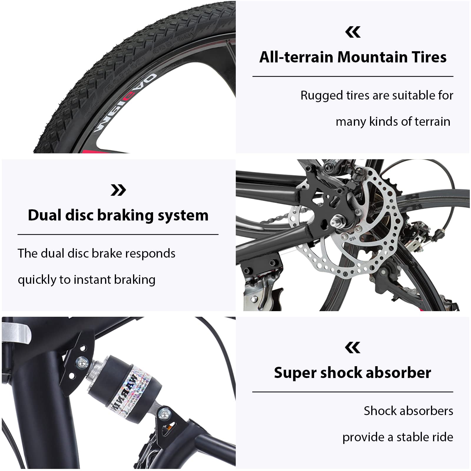 26 Inch Folding Mountain Bike for Adults - Carbon Steel Frame, 21 Speed Gears, Dual Disc Brake & Suspension - Easy Assembly Men's/Women's Bicycle (Black/Green/Orange) | Perfect for Commuting, Trail Riding & Outdoor Adventures