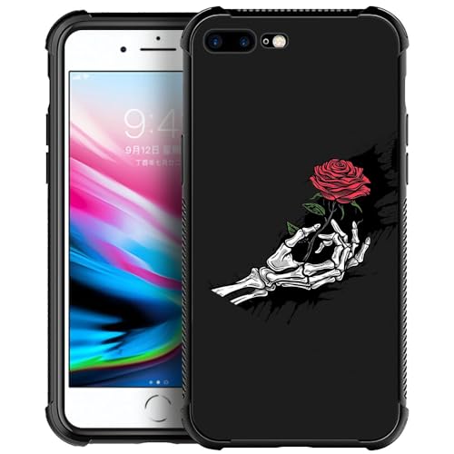 Skull Hand Holding Rose