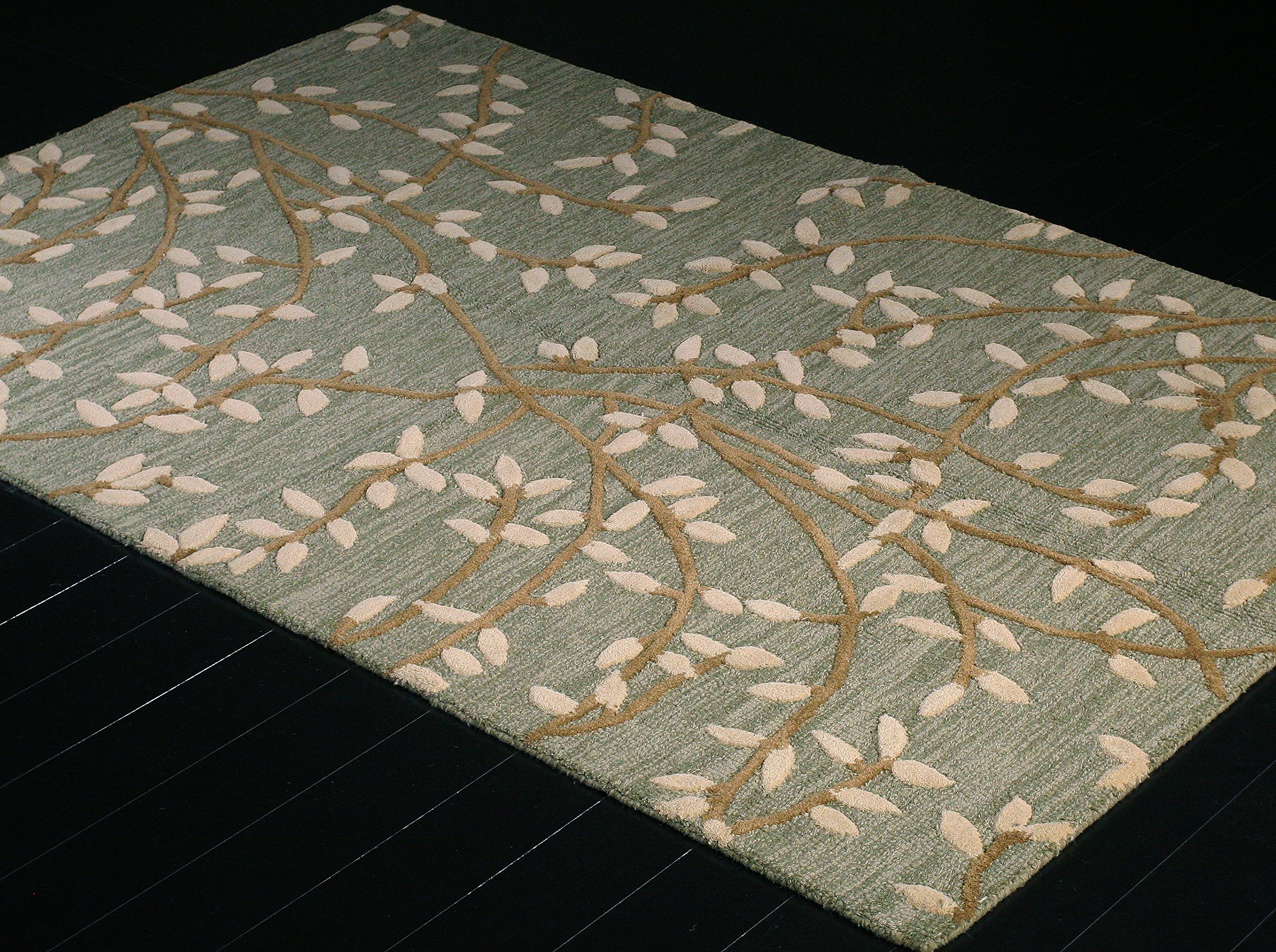 Bashian Collection Luxury Hand Tufted Wool & Viscose Area Rug - 6'x6' Light Green - Soft Living Room Rug, Entryway Runner, Bedroom Carpet for Home Decor & Interior Design