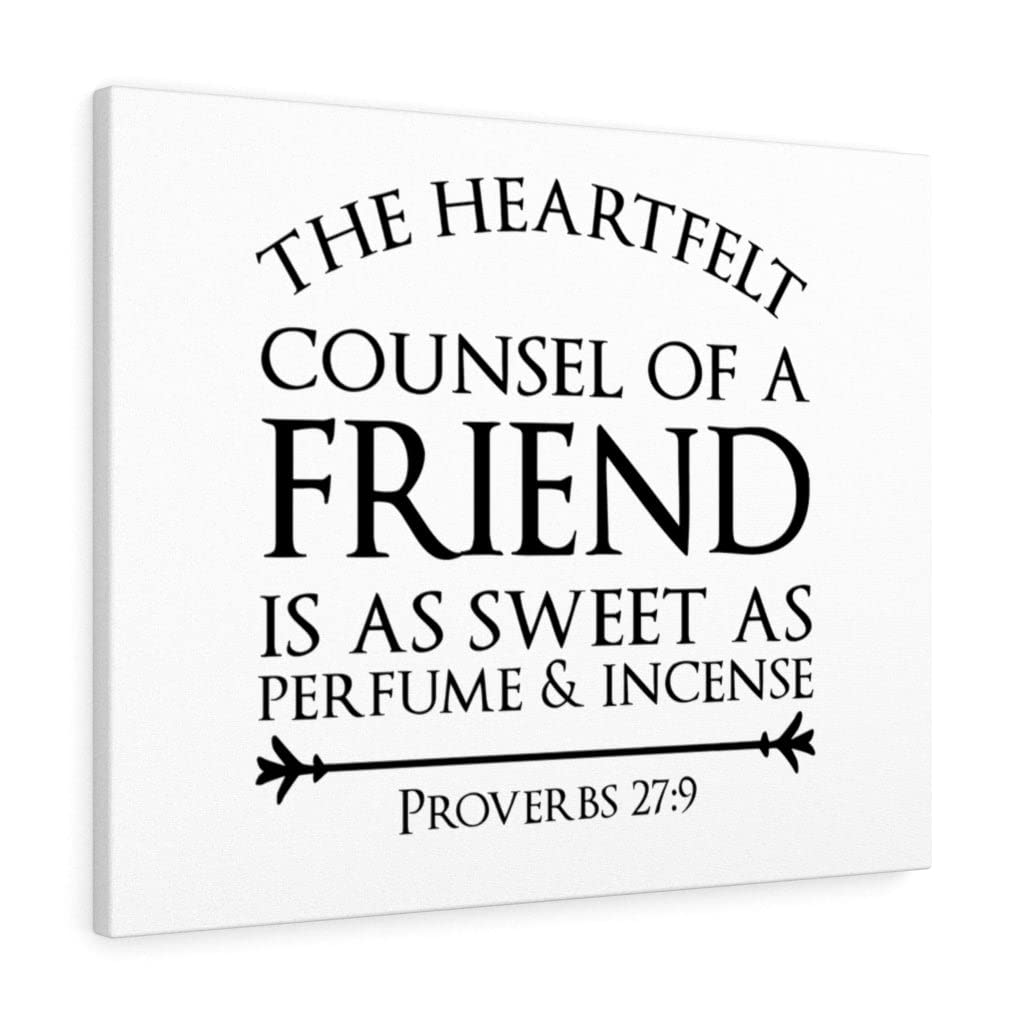 Christian Wall Art with Bible Verse Proverbs 27:9 - Heartfelt Scripture Print for Home Decor, Ready to Hang - Perfect for Living Room, Bedroom & Gift Giving