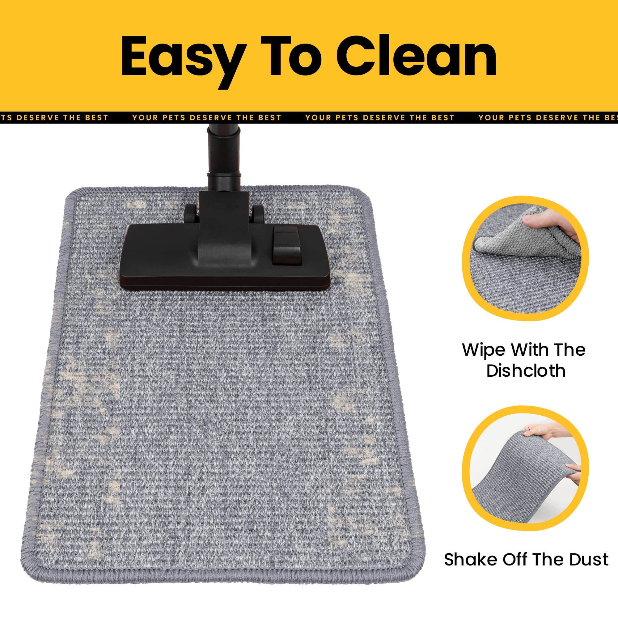 Natural Sisal Cat Scratcher Mat - Horizontal Floor Scratching Pad for Indoor Cats, Durable Claw Grinding & Nail Trimming - Protects Furniture, Couches, Sofas & Carpets - Perfect for Playtime & Stress Relief