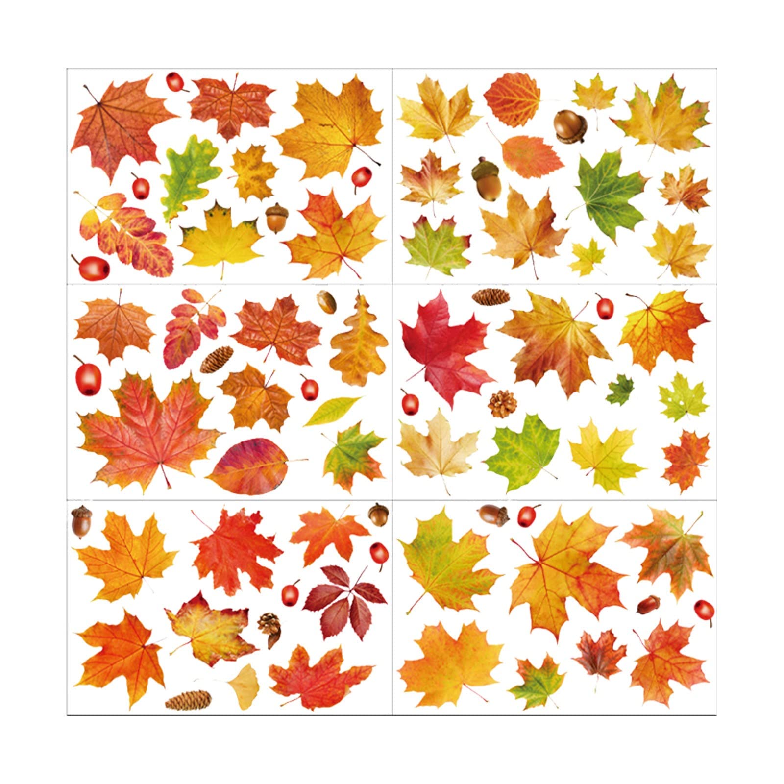Celendi Thanksgiving Window Clings - Fall Maple Leaves & Turkey Wall Decor Stickers for Living Room | Seasonal Home Decoration for Autumn & Holiday Parties