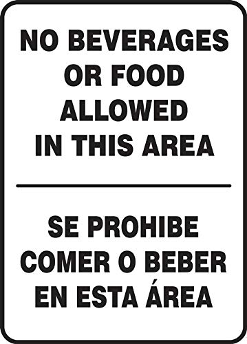 Bilingual No Food or Beverage Allowed Safety Sign - 14