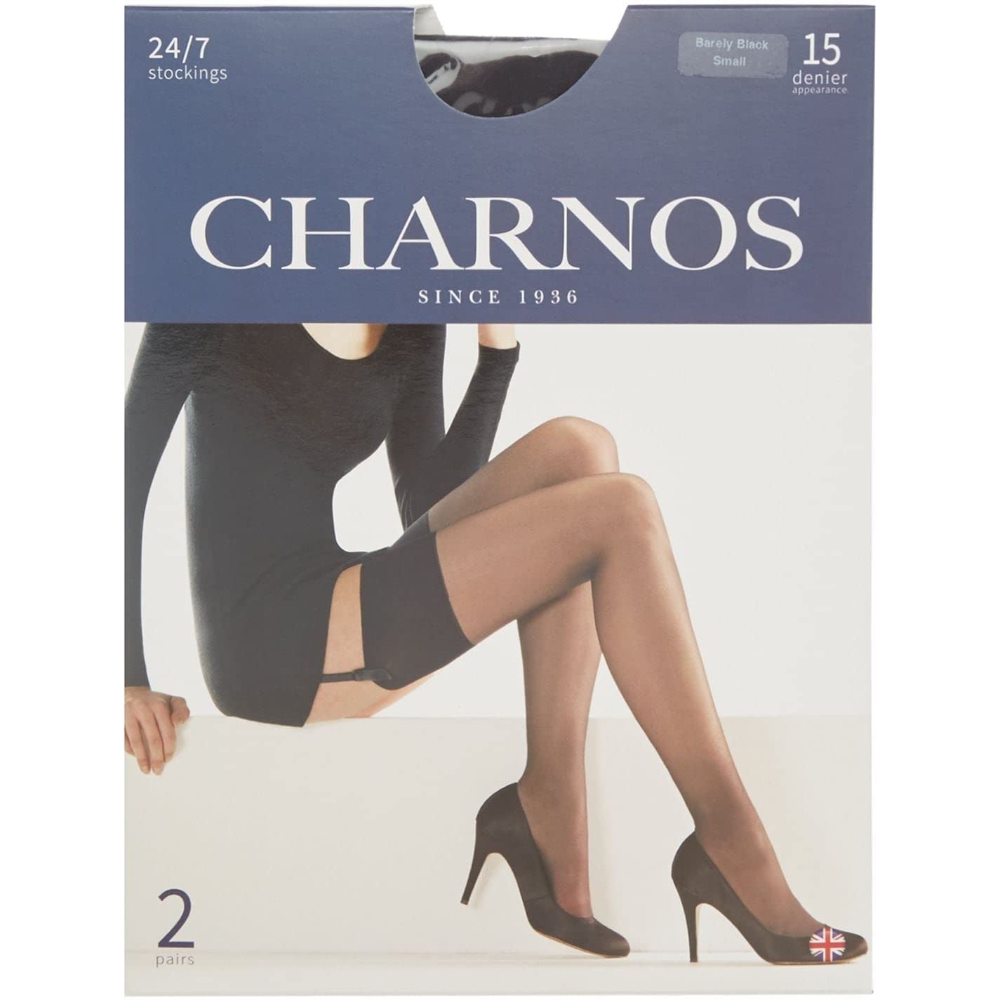 24/7 Stockings 2-Pack - Barely Black & Medium Sheer Pantyhose for Women | Comfortable Everyday Wear, Office & Special Occasions
