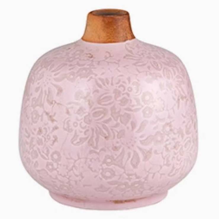 Pink Ceramic Bud Vase - Small Floral Arrangement Holder for Fresh Flowers, Roses, and Single Stems - Perfect for Weddings, Home Decor, and Table Centerpieces