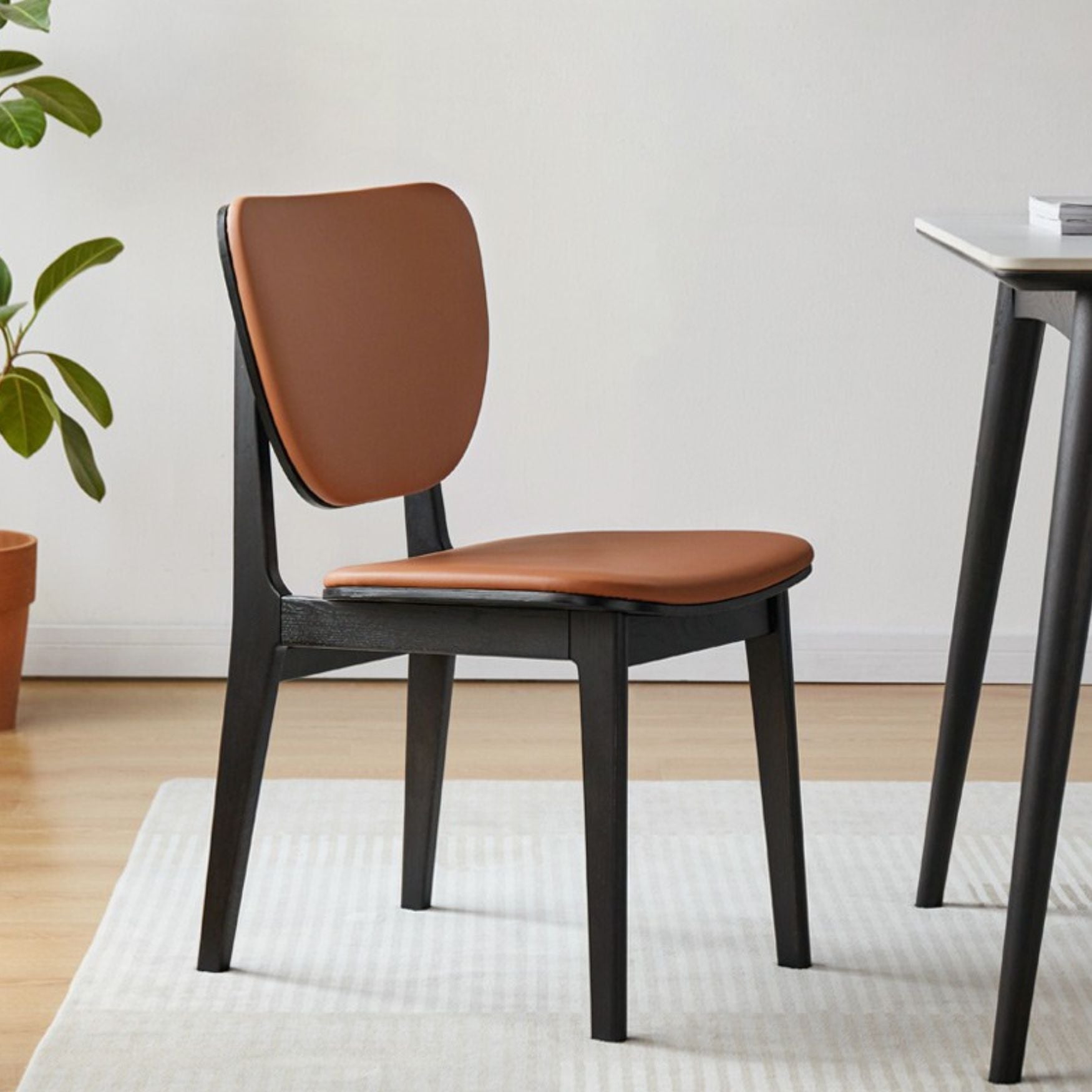 Premium Oak Solid Wood Organic Leather Soft Chair - Comfortable & Stylish Seating for Living Room, Office, or Lounge