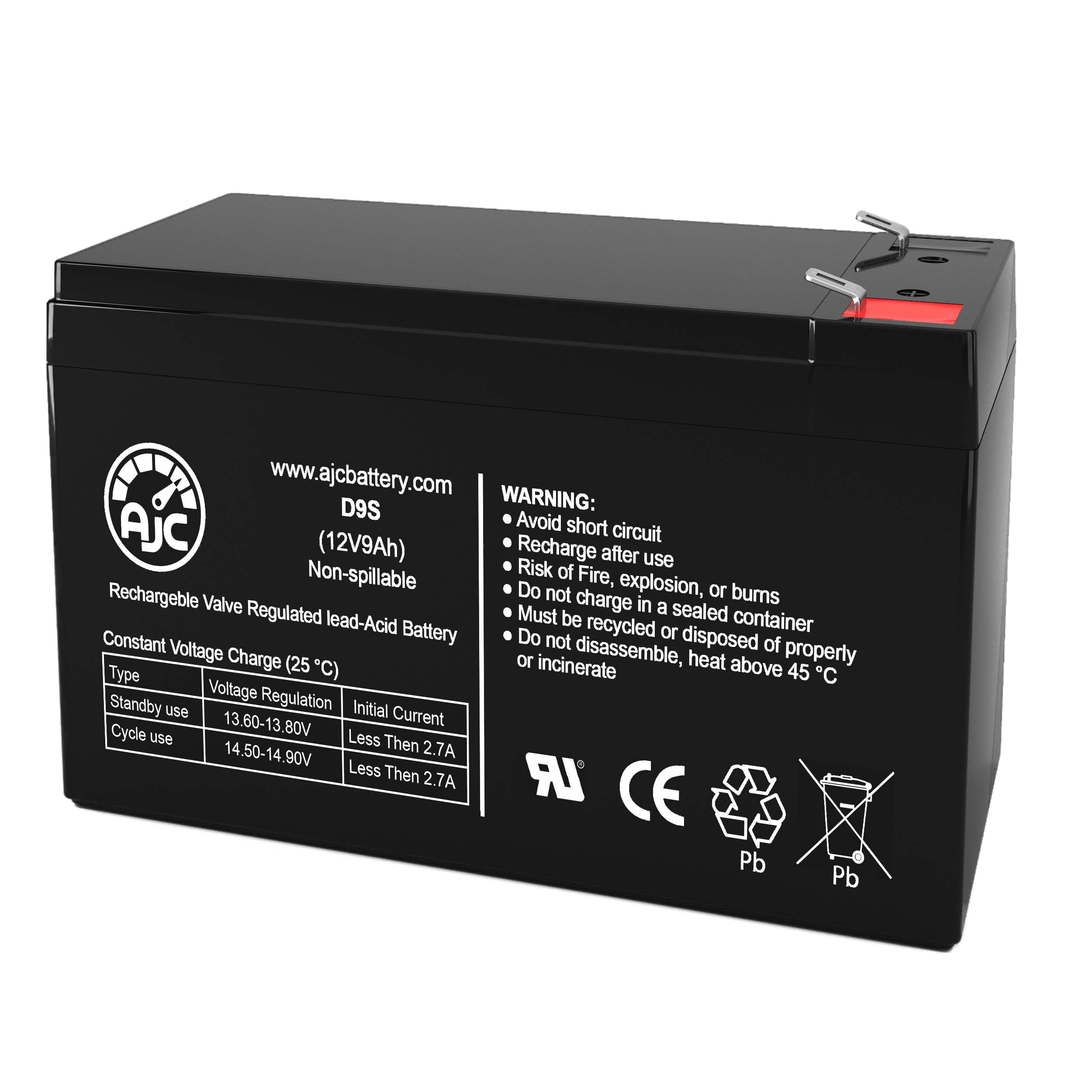 AJC 12V 9Ah Replacement Battery for Verizon FiOS Backup UPS - Power Supply for Home & Office Internet Routers, Security Systems & Emergency Lighting